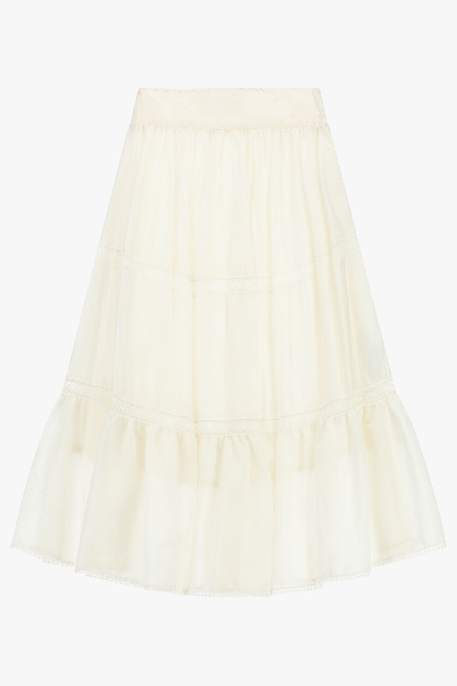 Long Flounced Skirt With Delicate Inserts Dixie