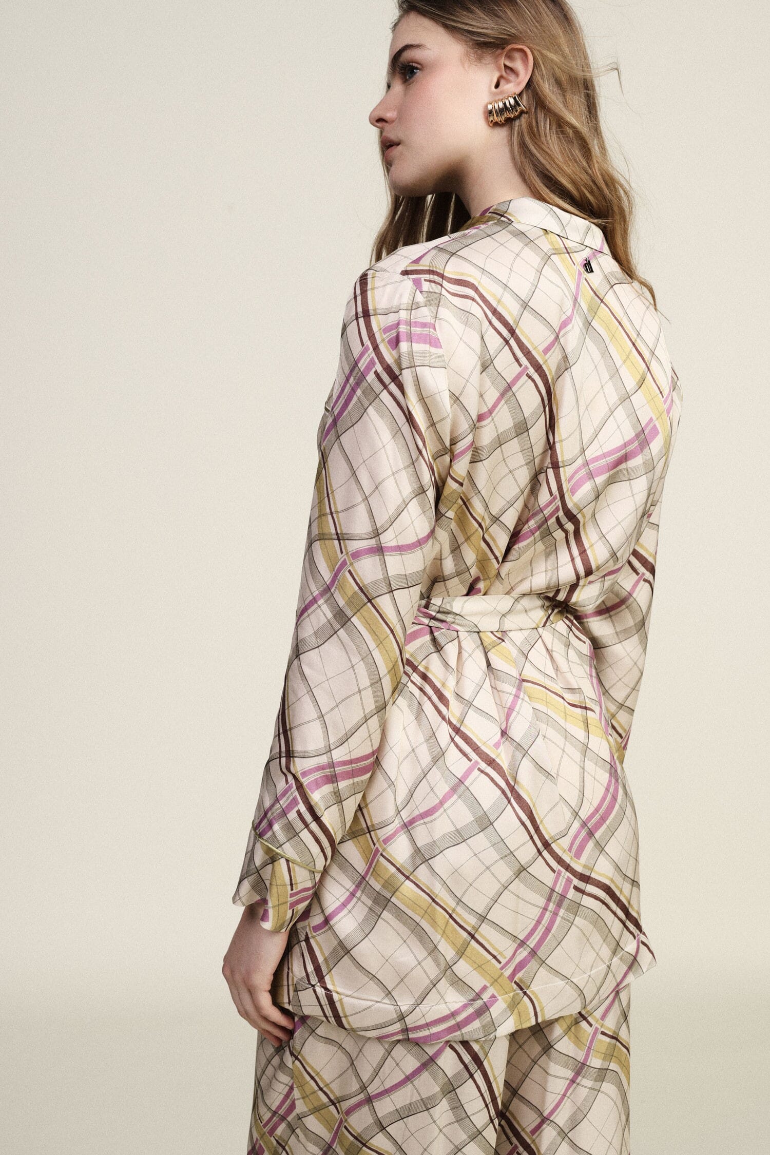 Dixie - Ceinture nouée - Blazer à carreaux