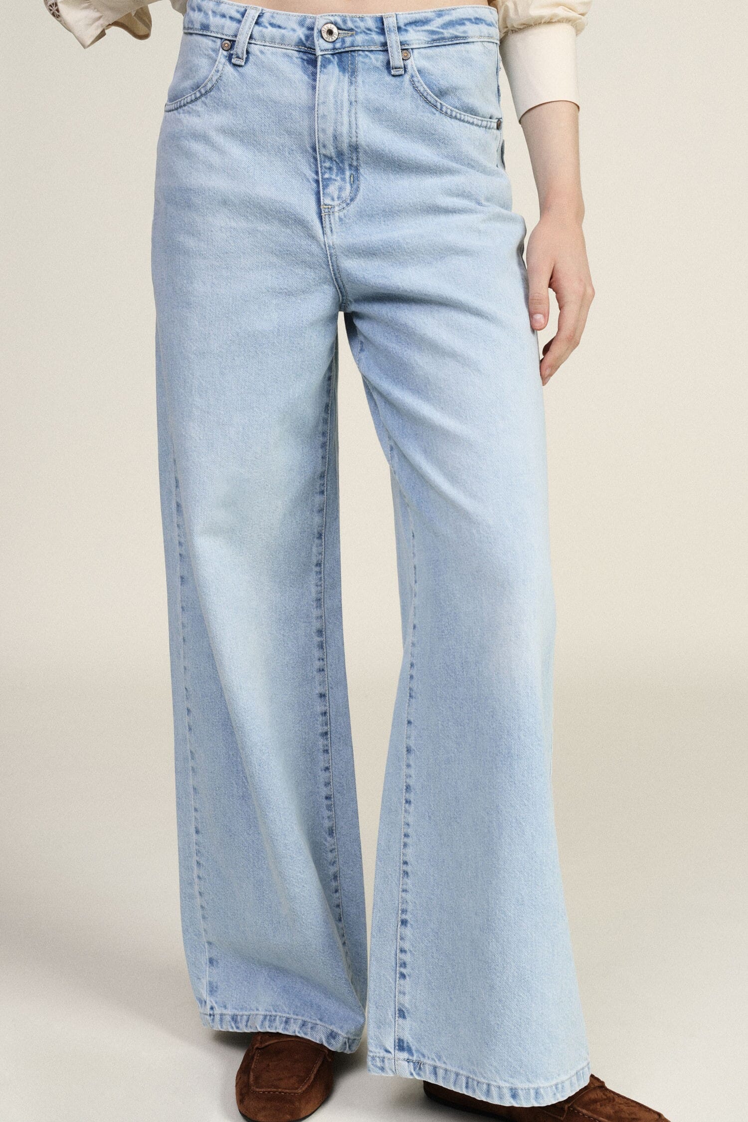 Jeans A Gamba Ampia Cinque Tasche Vita Regolare Dixie