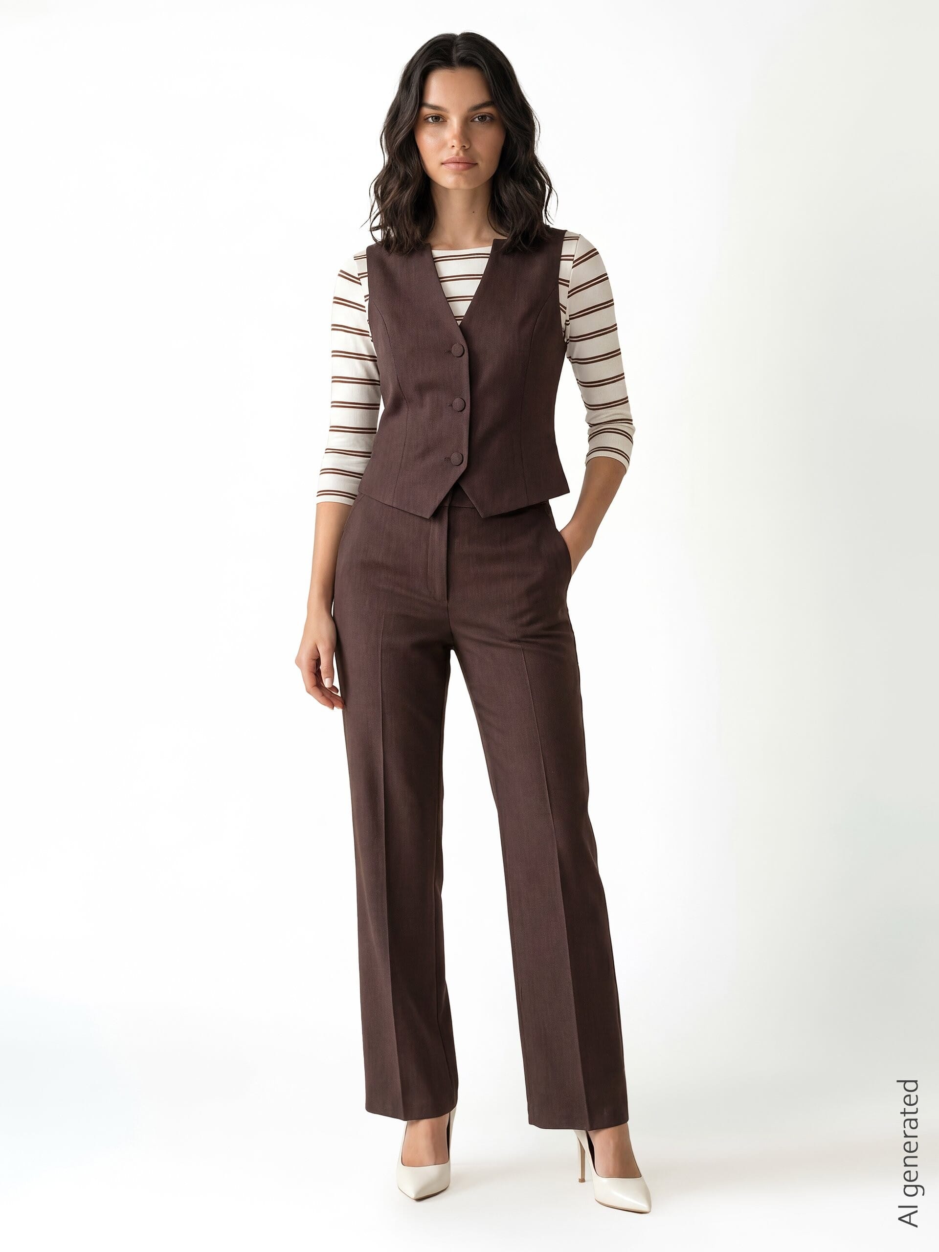Melange Viscose Blend Palazzo Trousers With Pockets And Button Matching Rinascimento