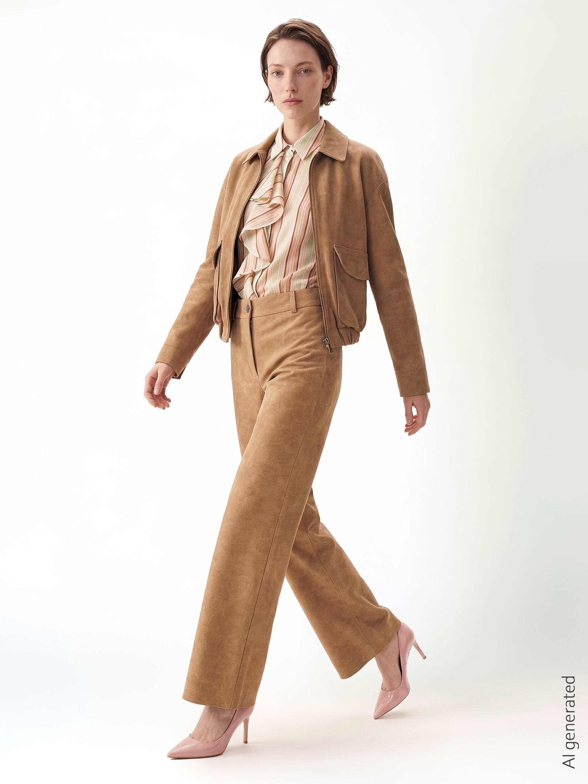 Ultralight Lyocell Striped Shirt With Maxi Ruffles Rinascimento