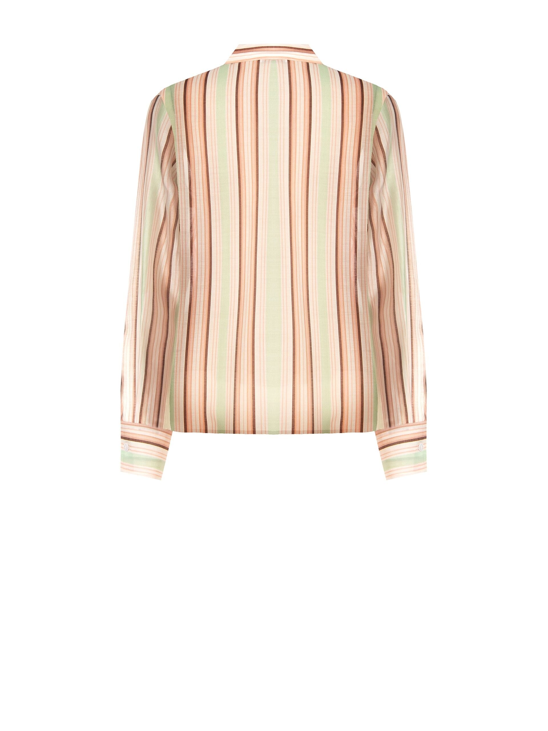 Ultralight Lyocell Striped Shirt With Maxi Ruffles Rinascimento