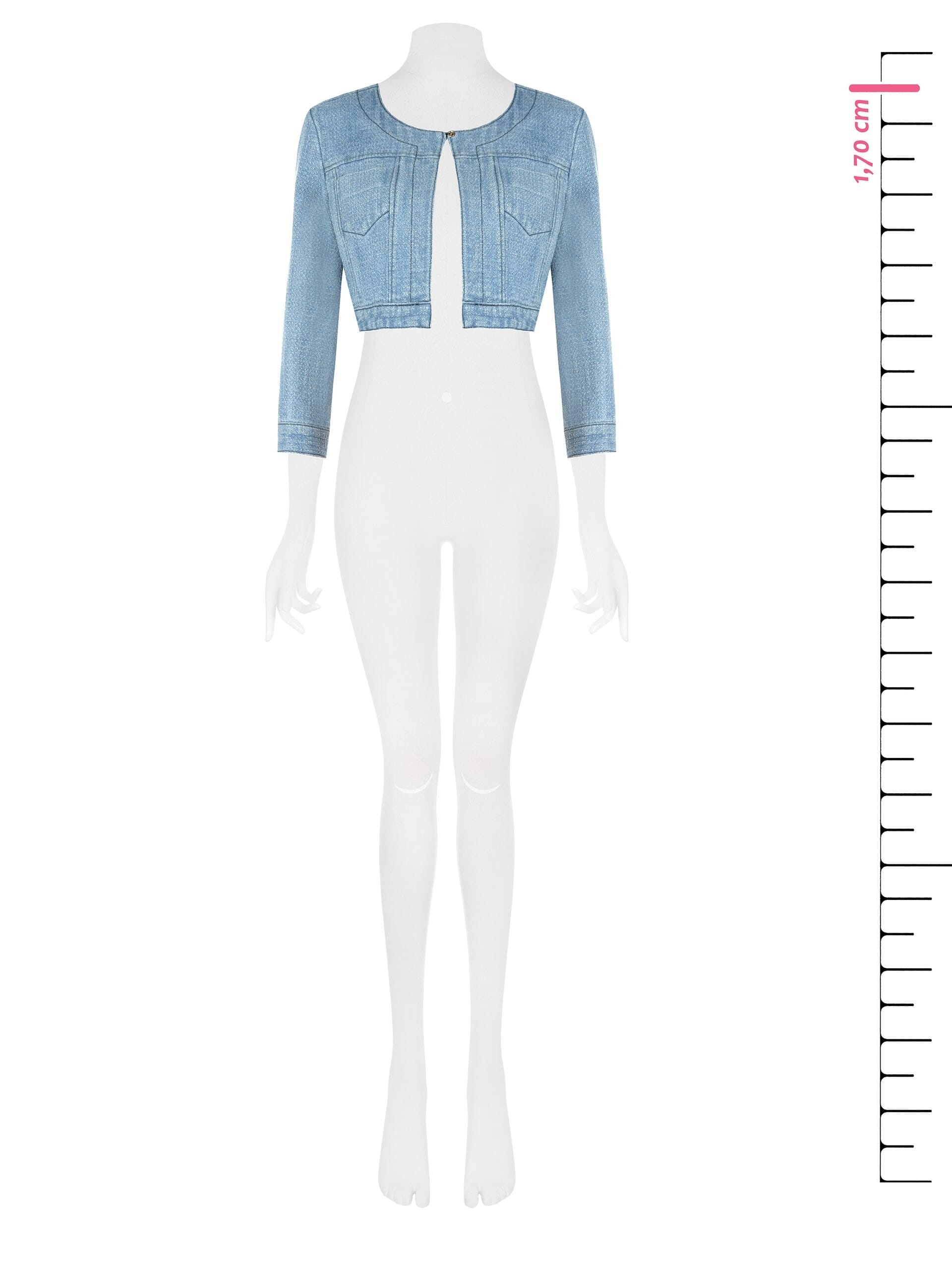 Denim Jacket With Lurex Yarn Glitter Effect Rinascimento