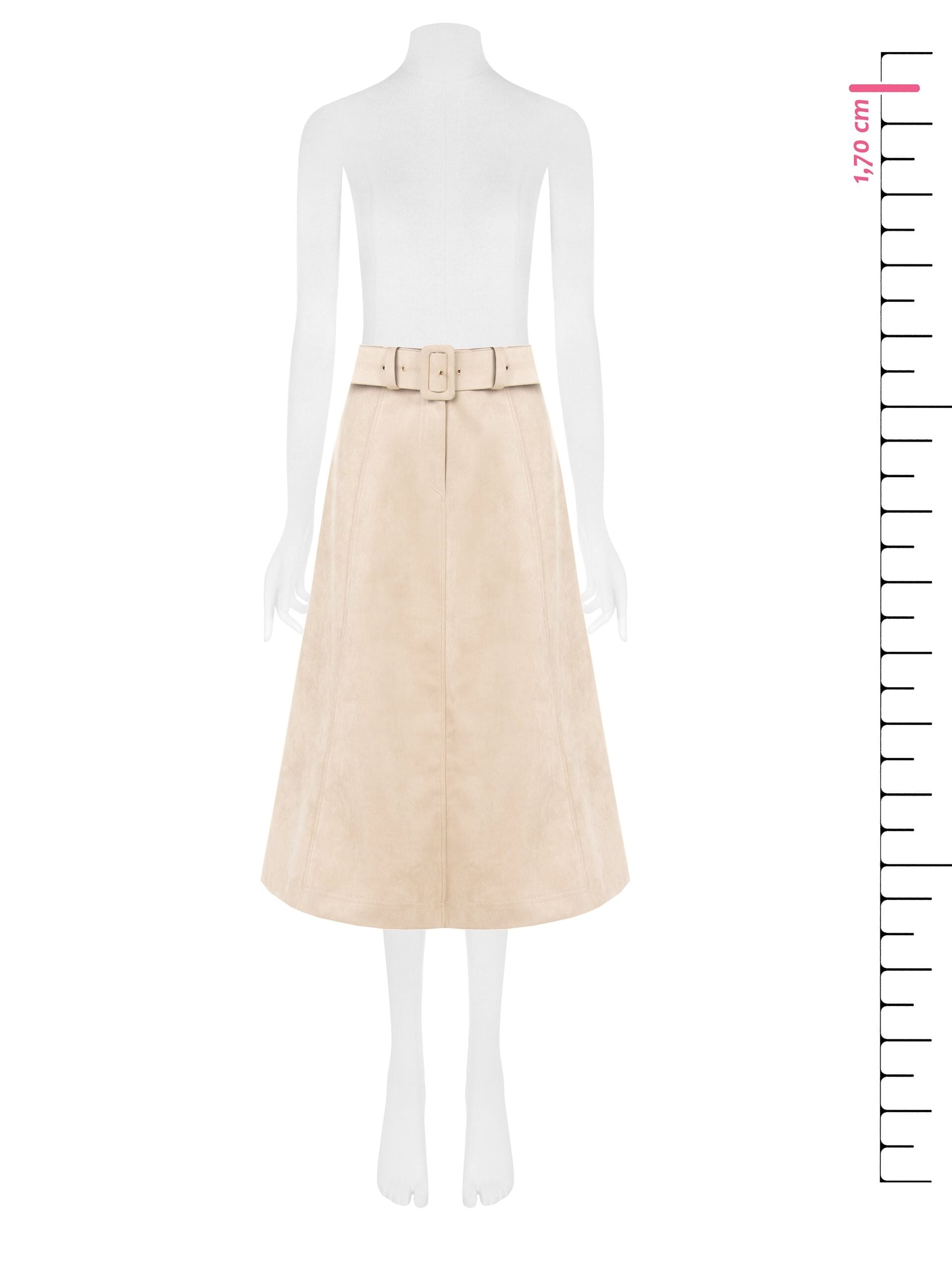 Gonna Lunga Svasata In Simil Daino Con Cintura Rigida Coordinata Rinascimento