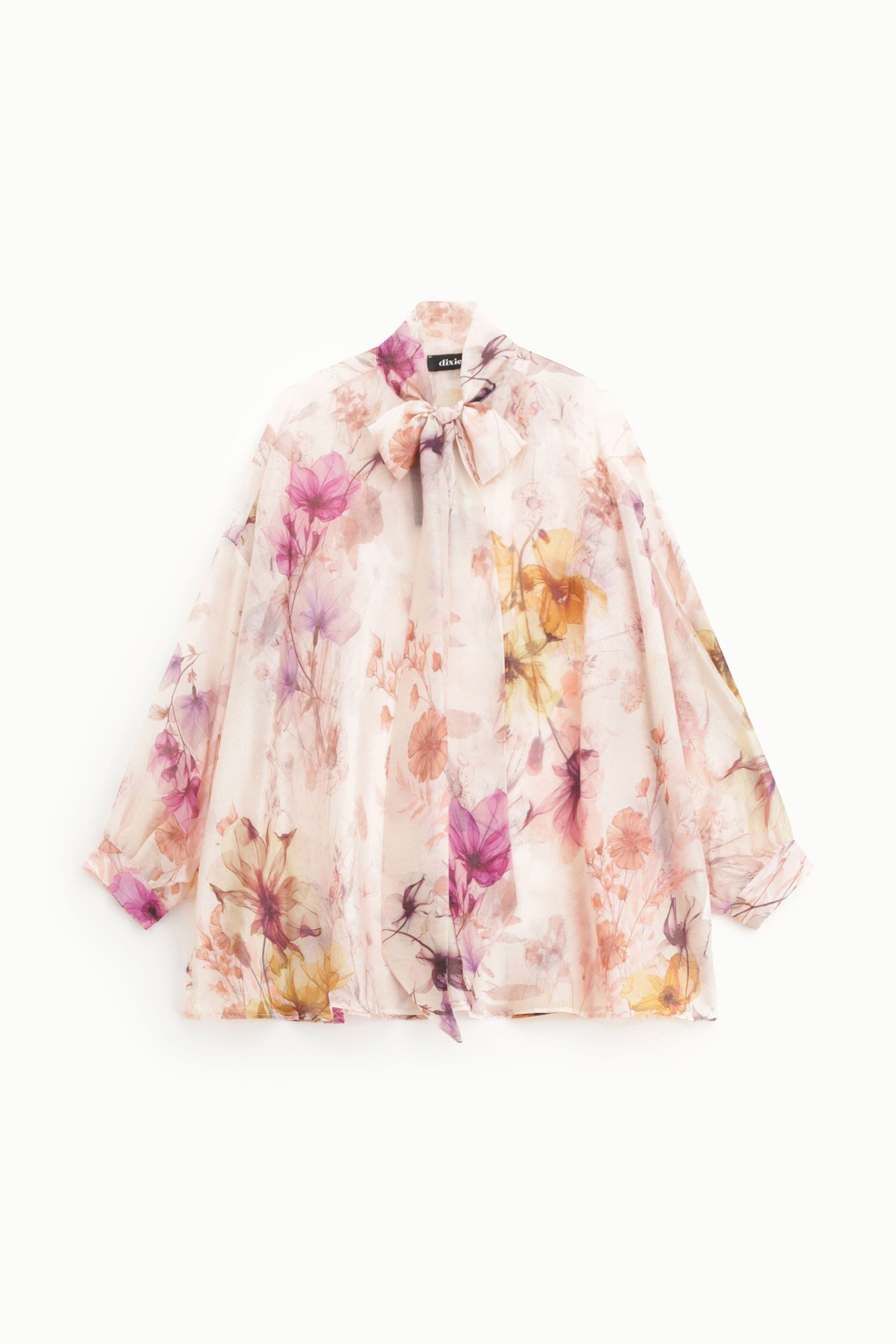 Shirt With Floral Pattern And Dixie Bow