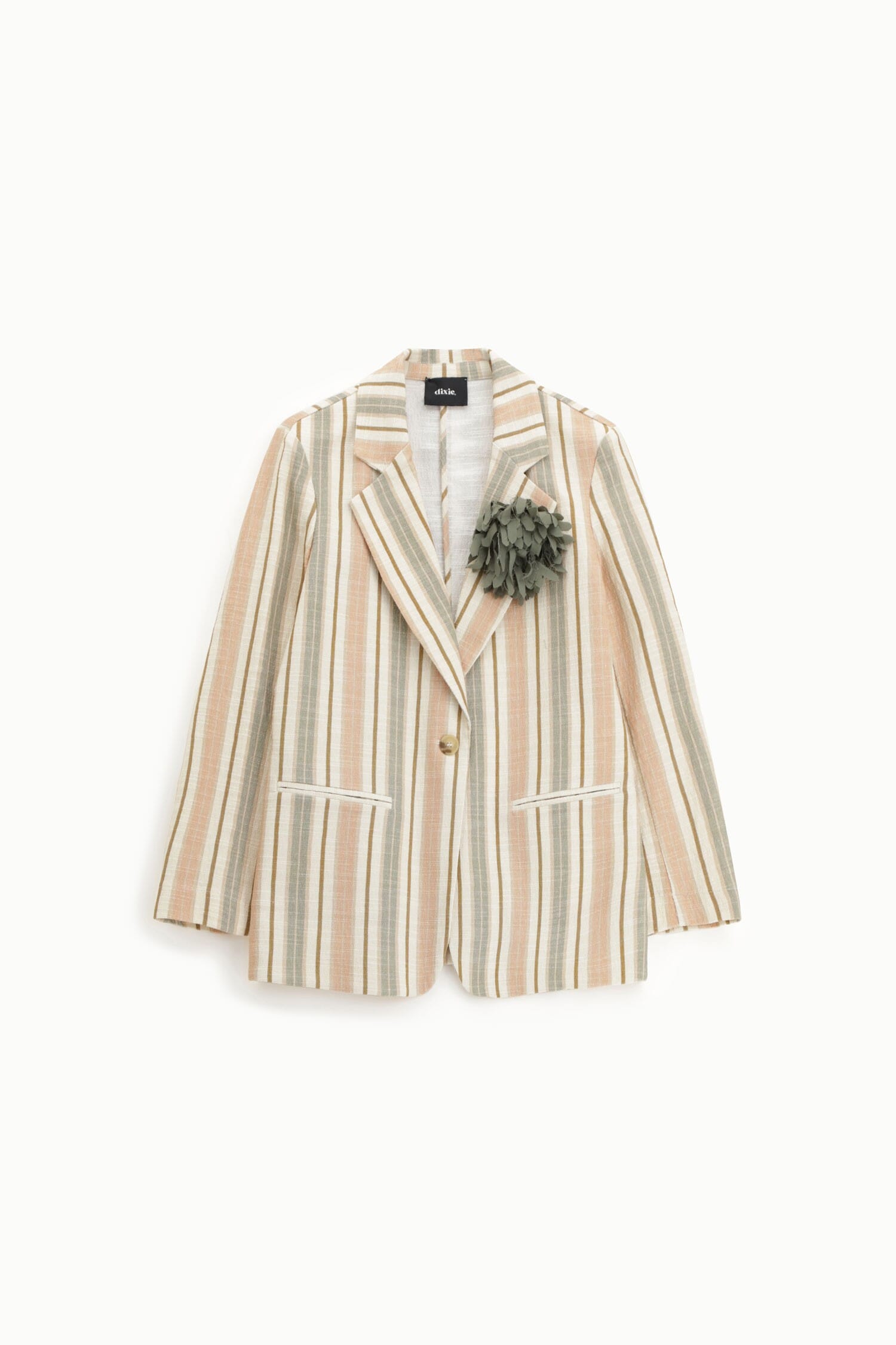 Blazer rayé à poches et appliqué de fleurs Dixie
