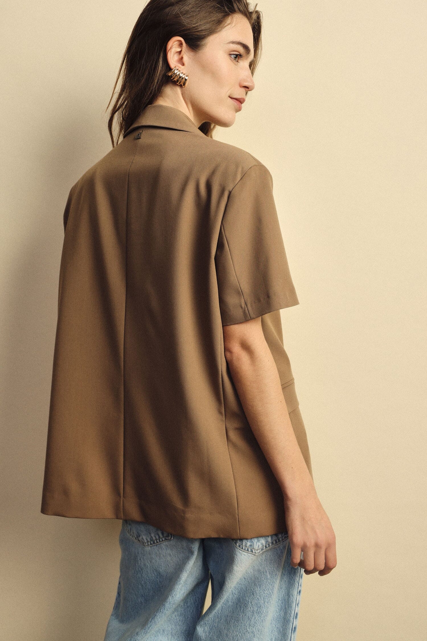 Blazer Maniche Corte Con Tasche A Filetto Dixie