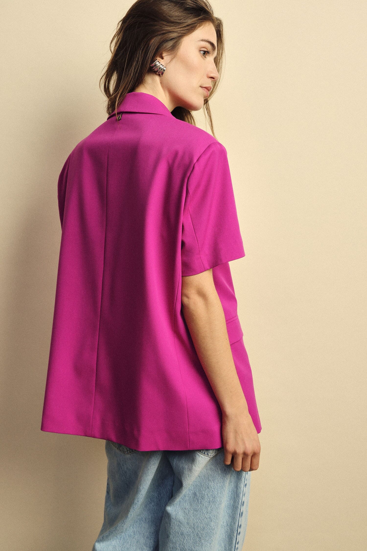 Blazer Maniche Corte Con Tasche A Filetto Dixie