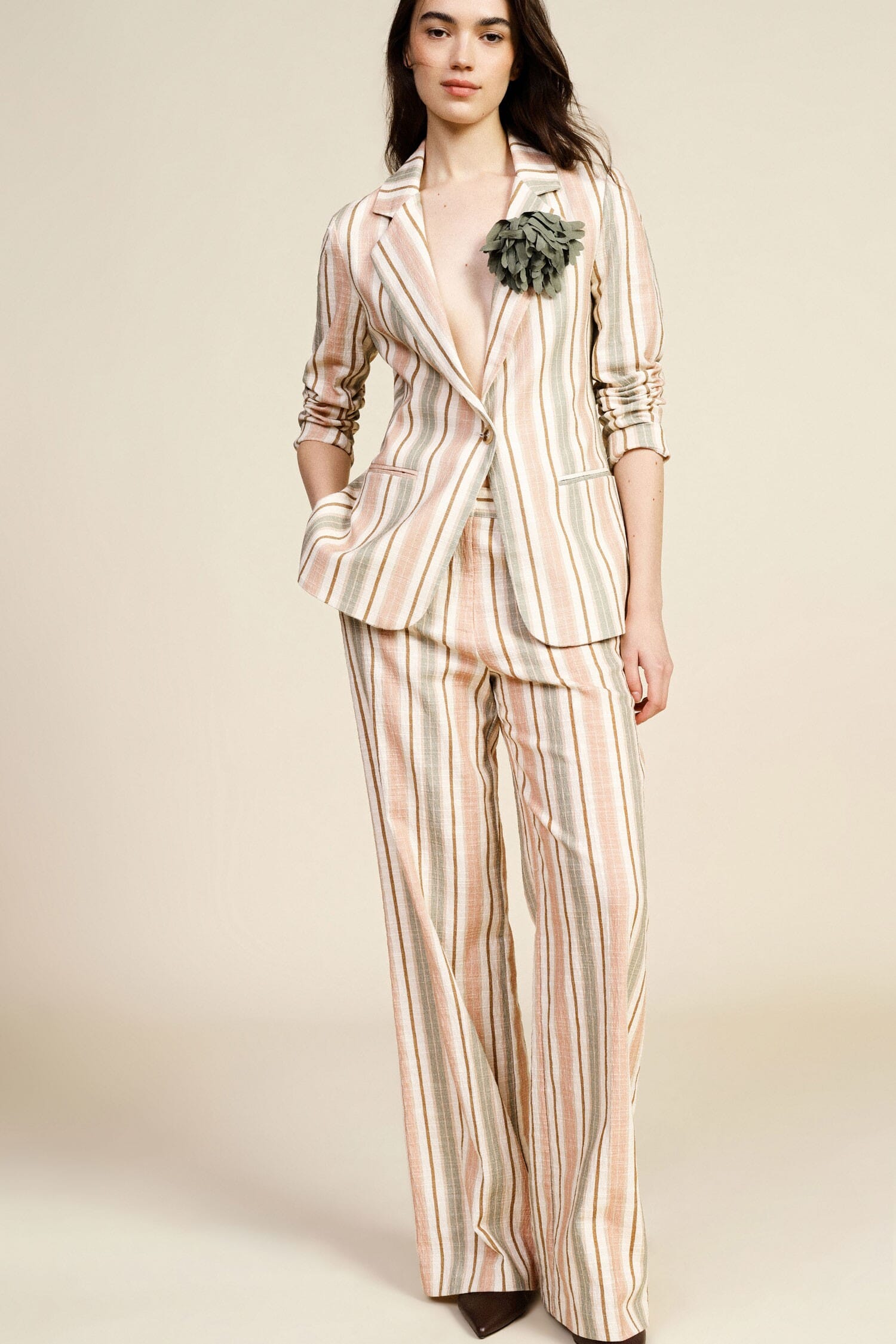 Dixie High Waist Striped Palace Trousers