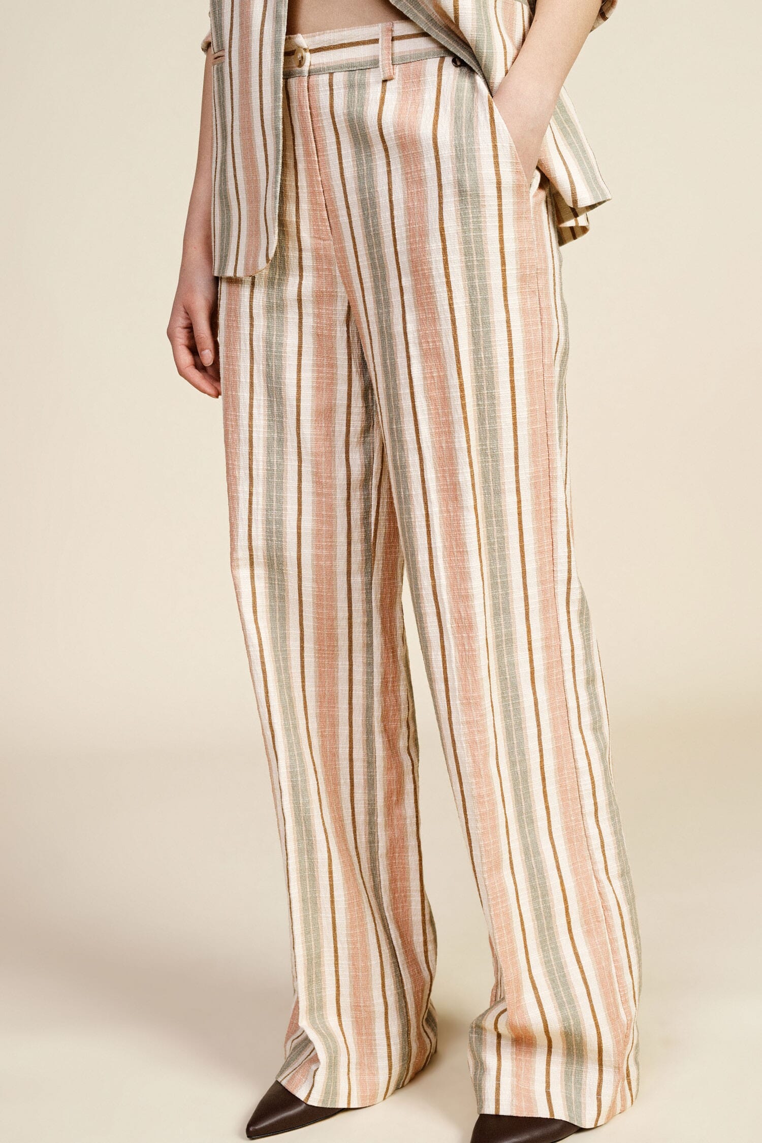 Dixie High Waist Striped Palace Trousers