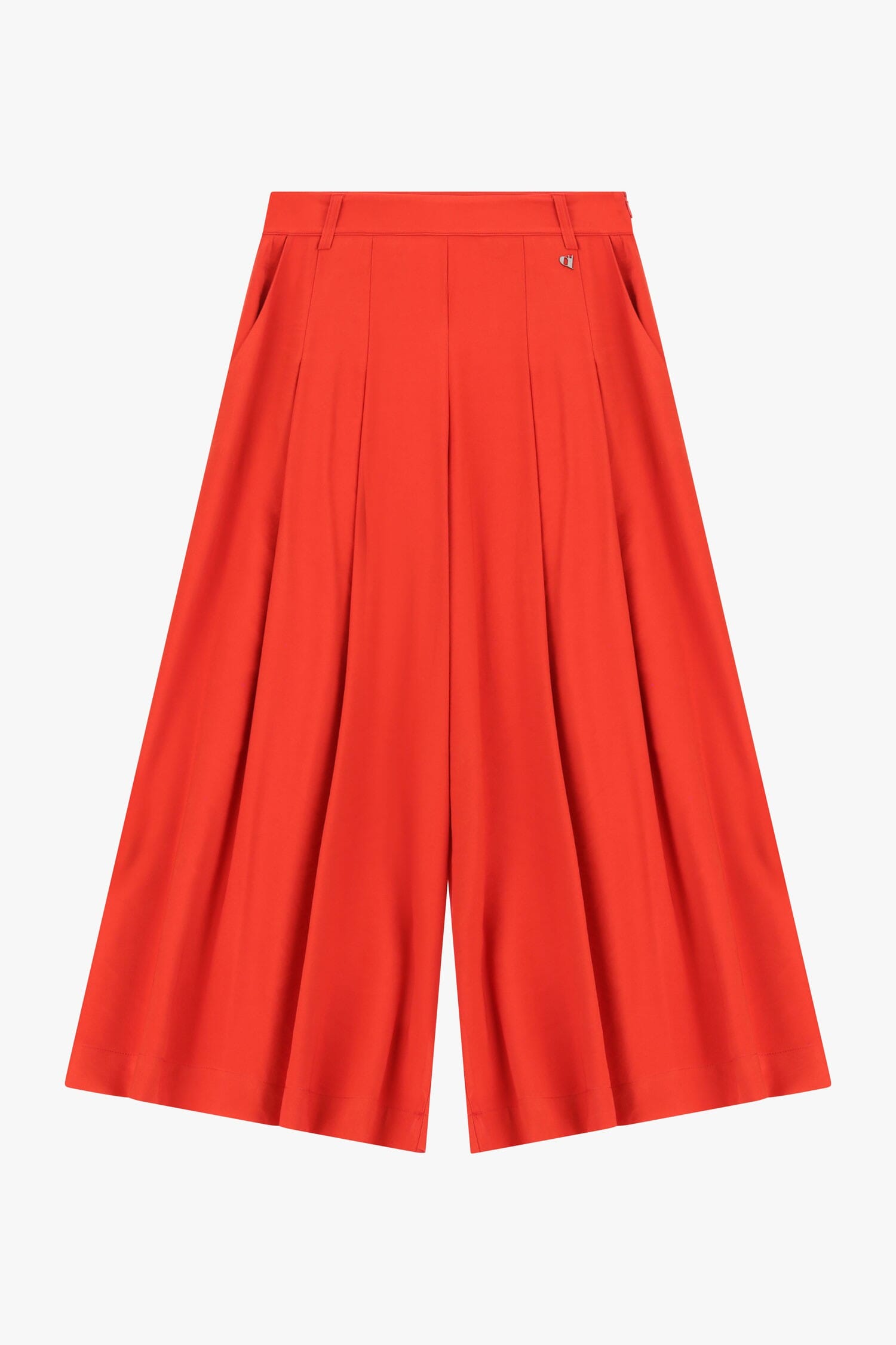 Pantaloni Palazzo Cropped Con Pieghe Frontali Dixie