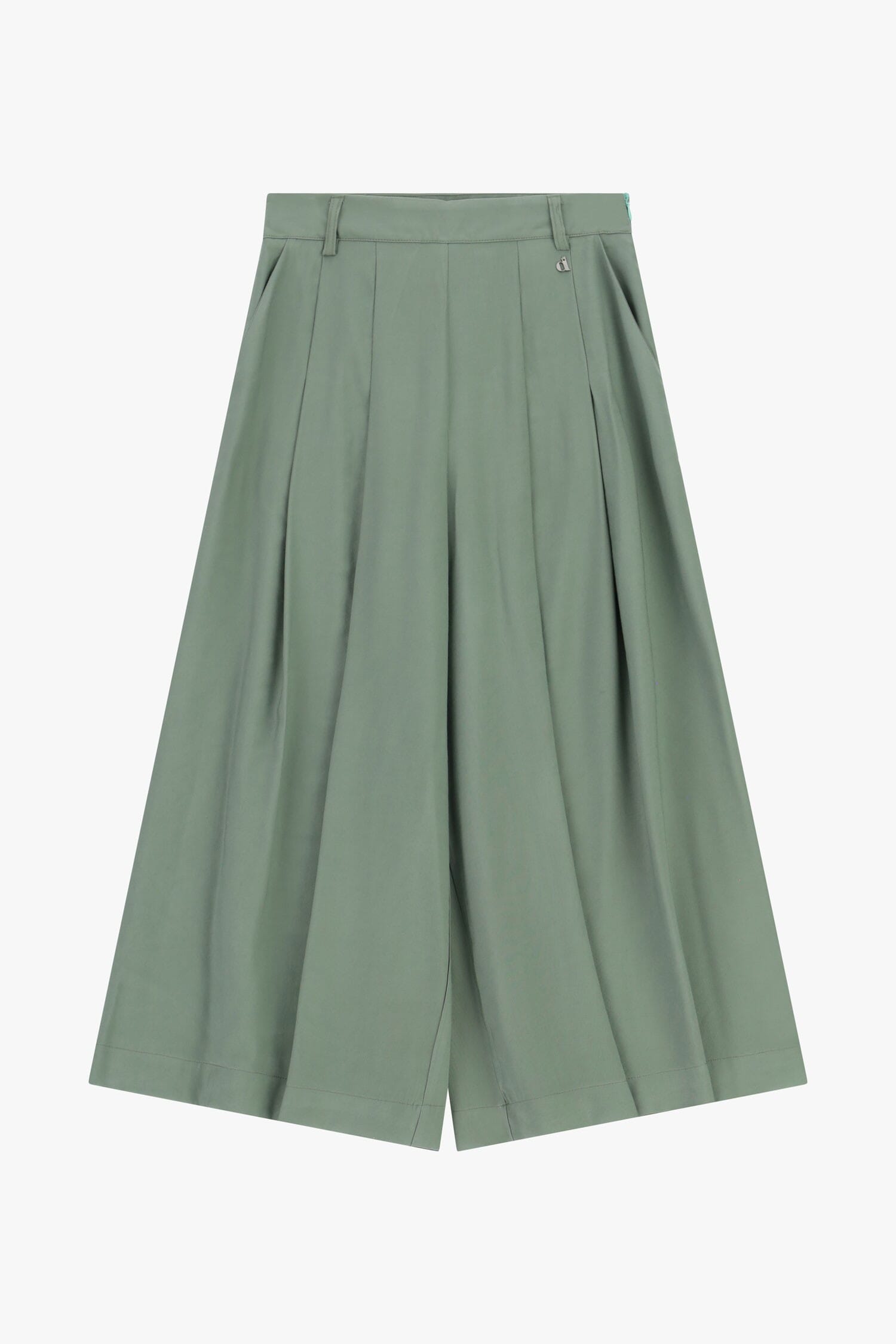 Pantaloni Palazzo Cropped Con Pieghe Frontali Dixie