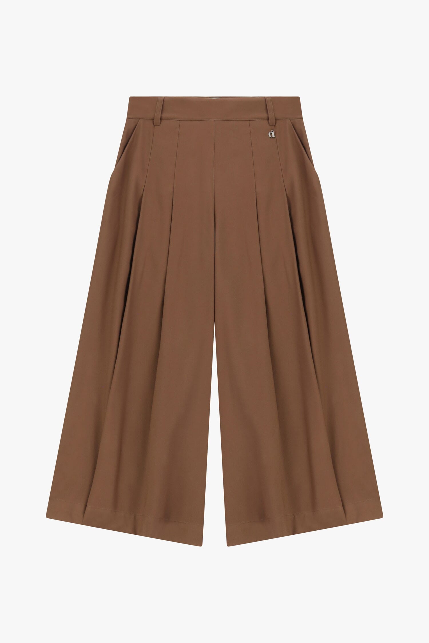 Pantaloni Palazzo Cropped Con Pieghe Frontali Dixie