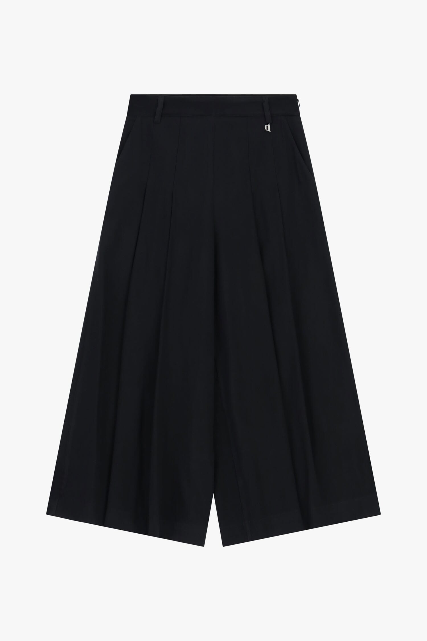 Pantaloni Palazzo Cropped Con Pieghe Frontali Dixie