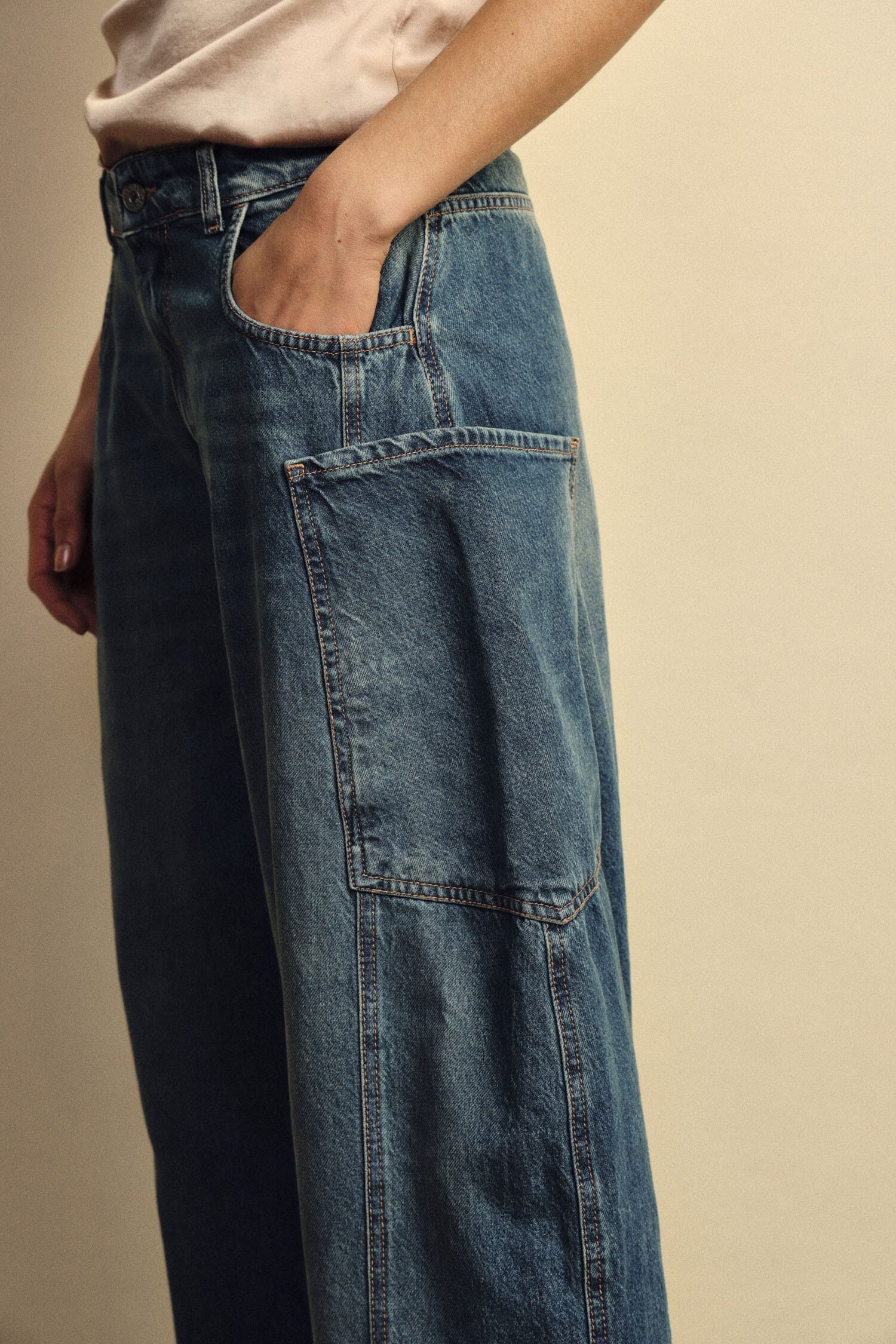 Jeans Balloon Con Tasche Laterali Ampie Dixie