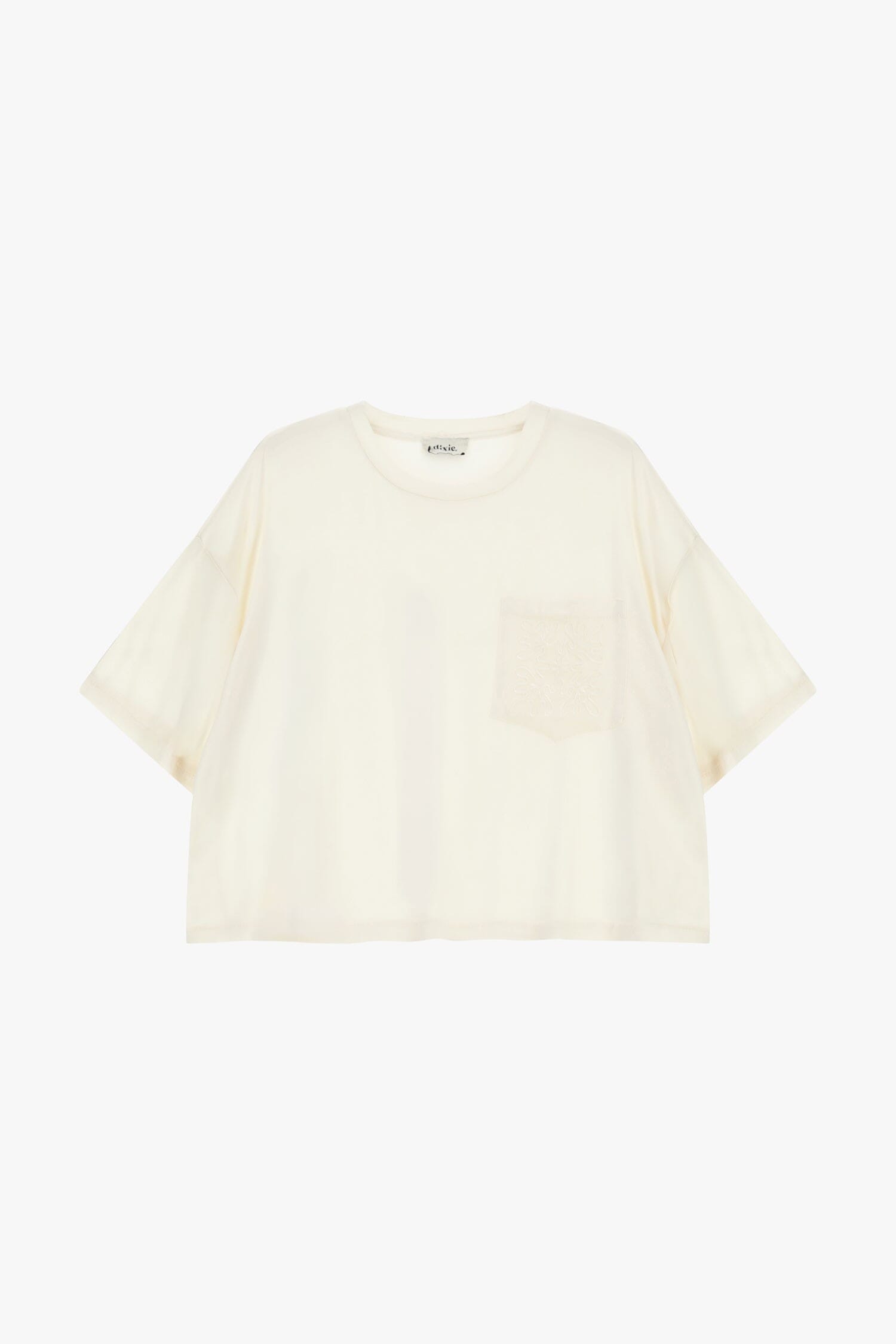 T-Shirt With Embroidered Pocket And Boxy Cut Dixie
