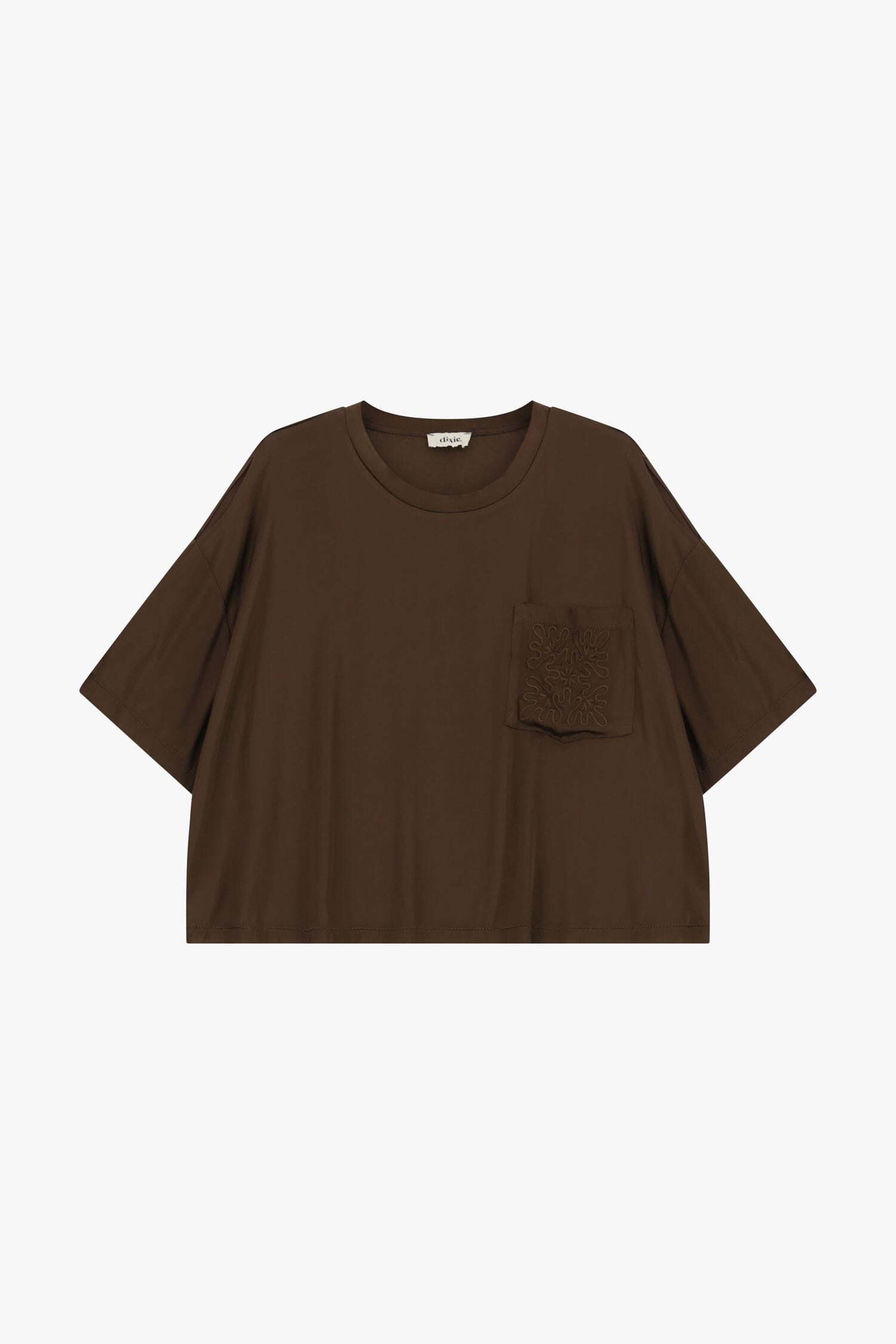 T-Shirt With Embroidered Pocket And Boxy Cut Dixie