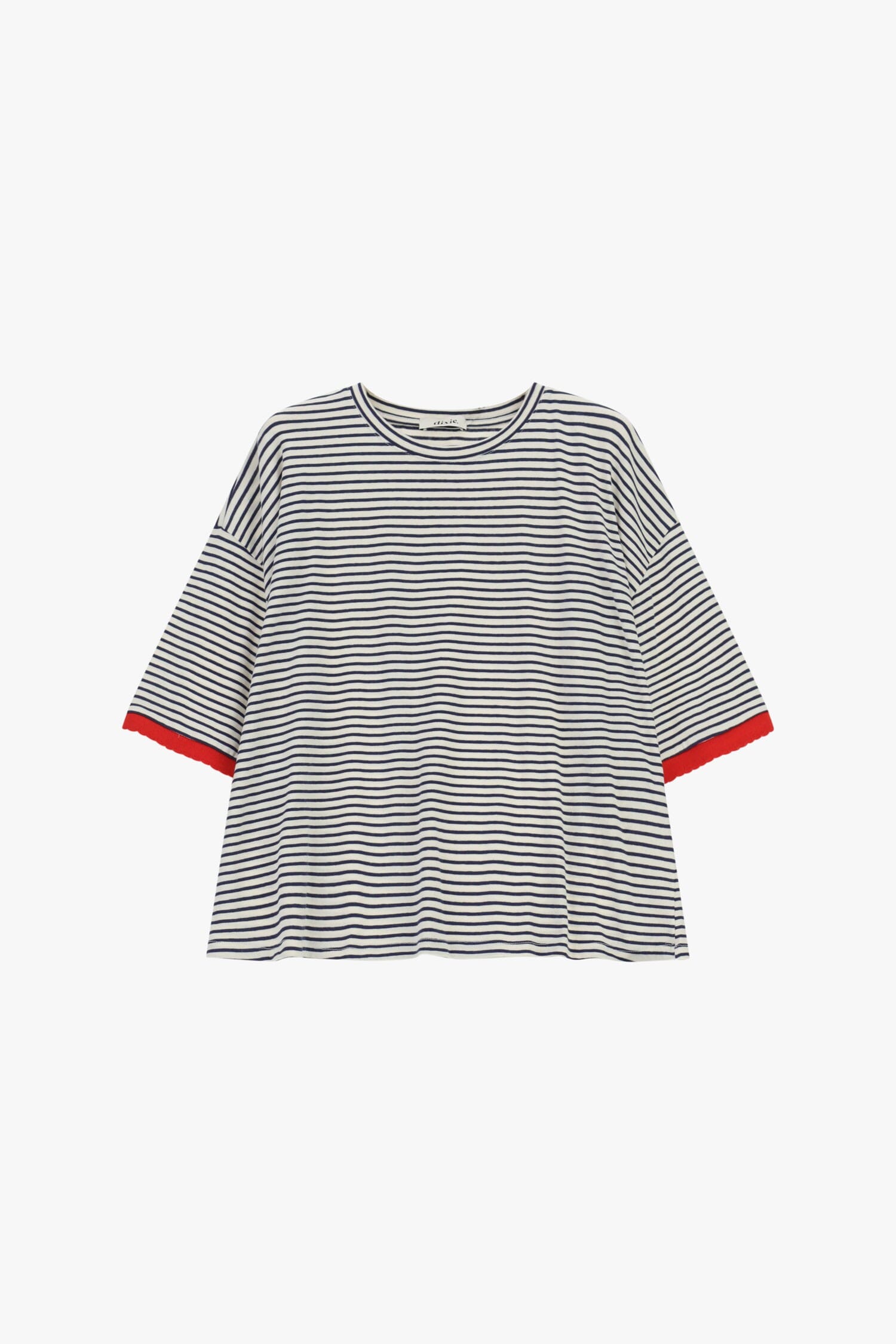 T-Shirt A Righe Vestibilità Ampia Con Maniche Contrasto Dixie