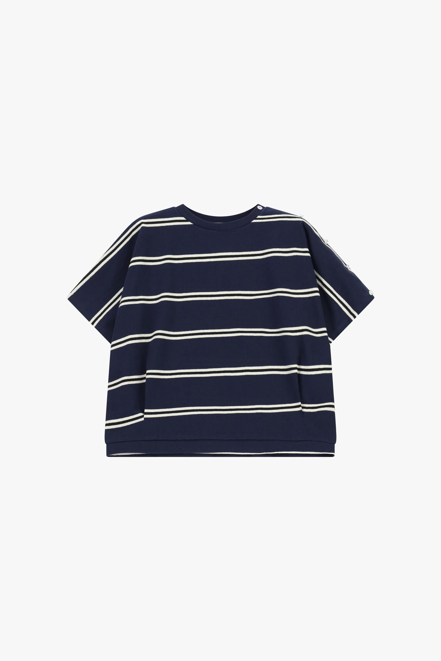 Dixie Striped T-Shirt with Wide Crew Neck