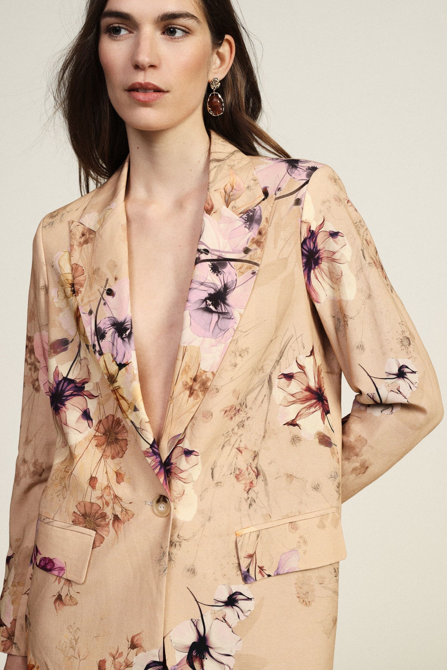 Blazer floral avec poches avant Dixie