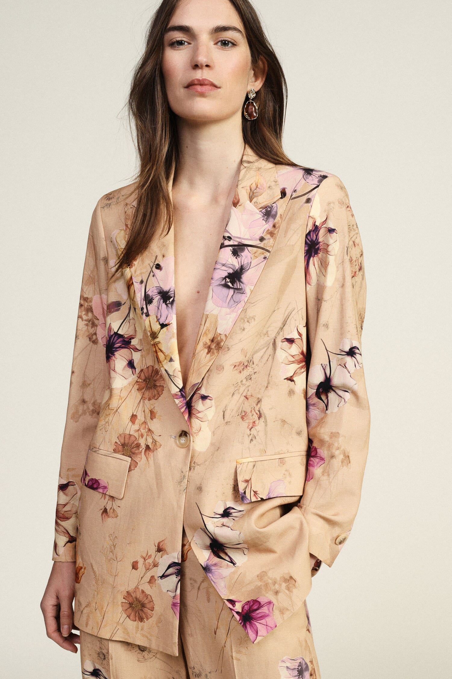 Blazer floral avec poches avant Dixie