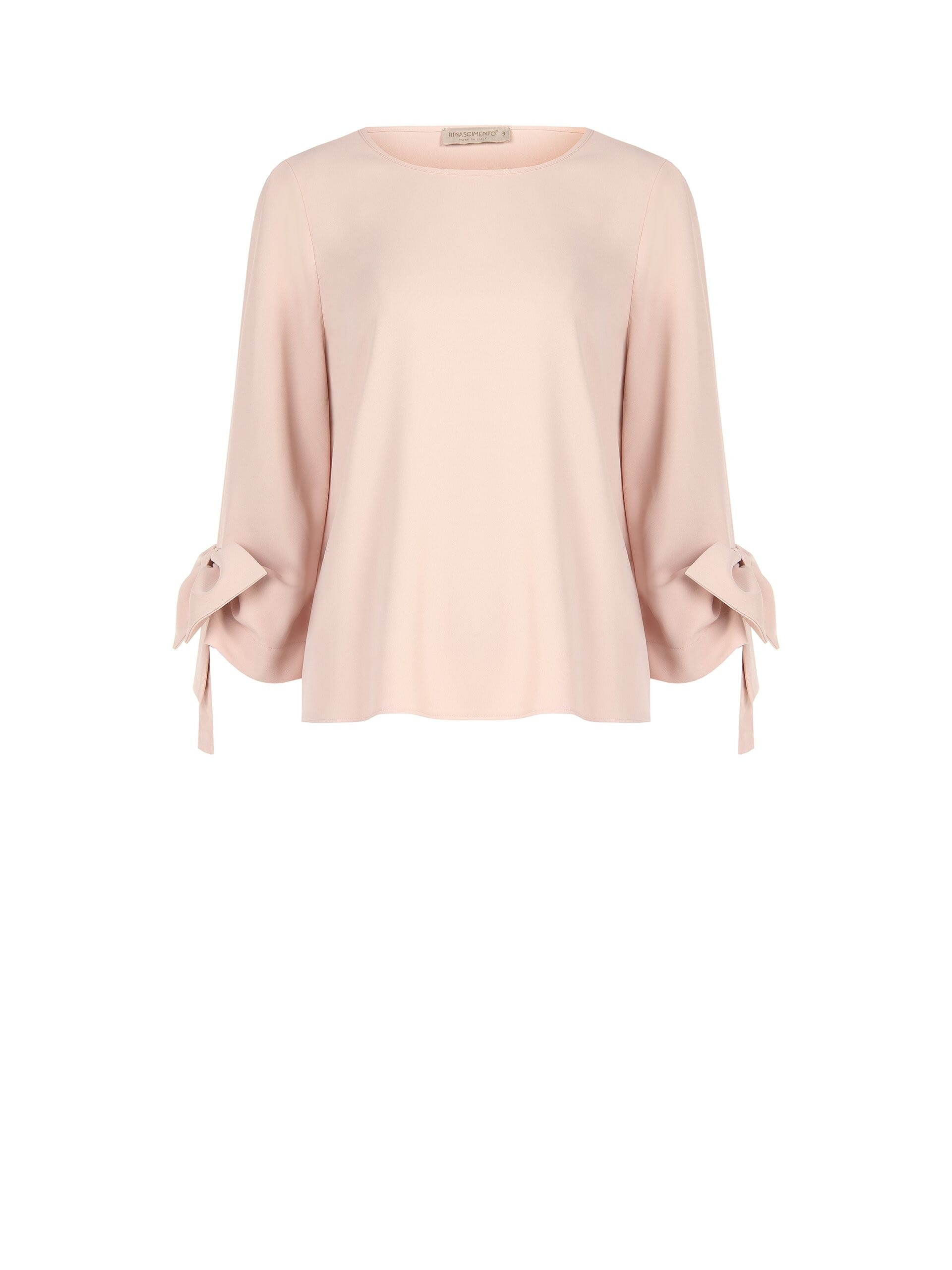 Blusa Ampia In Tessuto Fluido Con Maxi Fiocchi Sulle Maniche Rinascimento