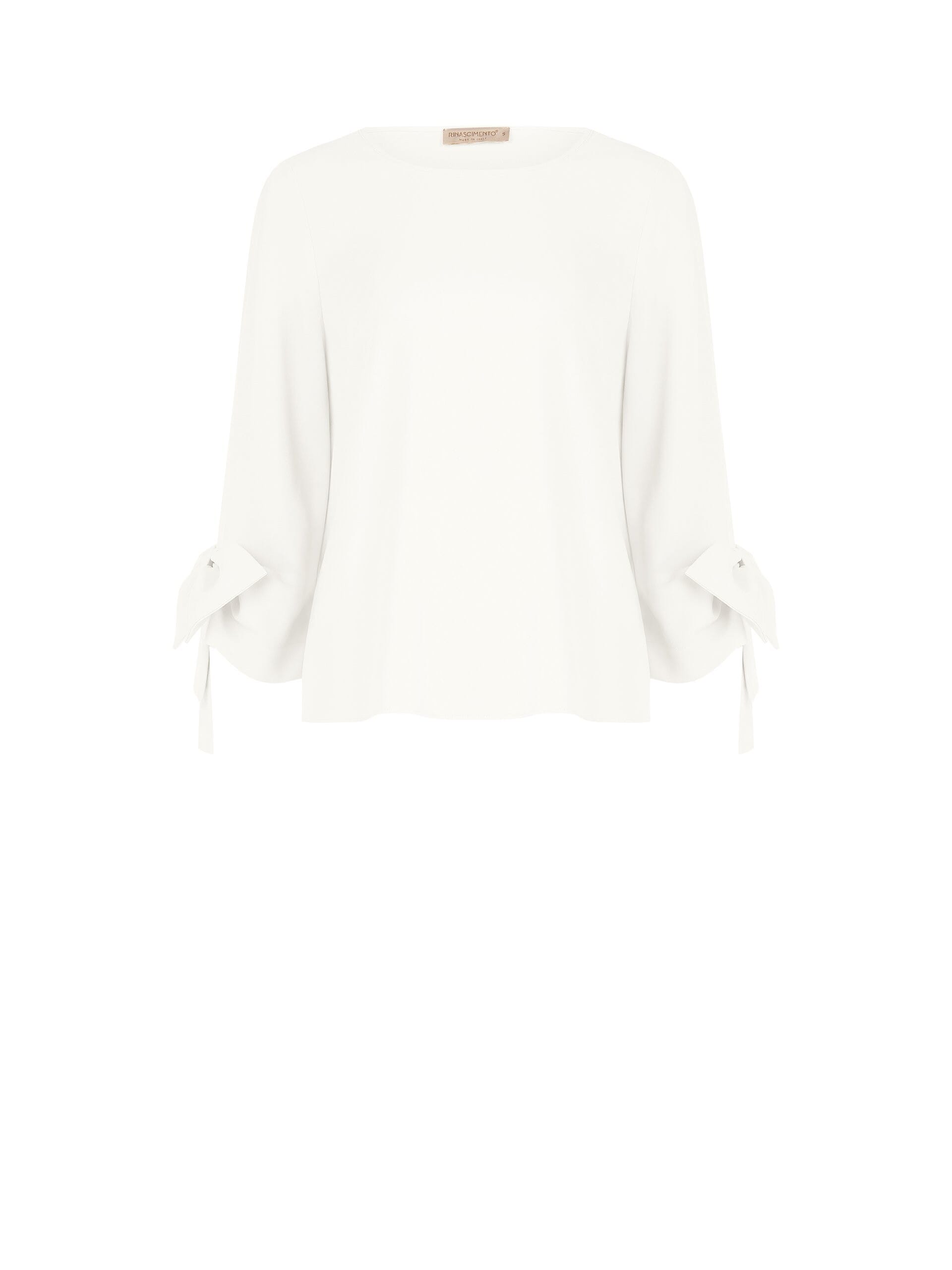Blusa Ampia In Tessuto Fluido Con Maxi Fiocchi Sulle Maniche Rinascimento