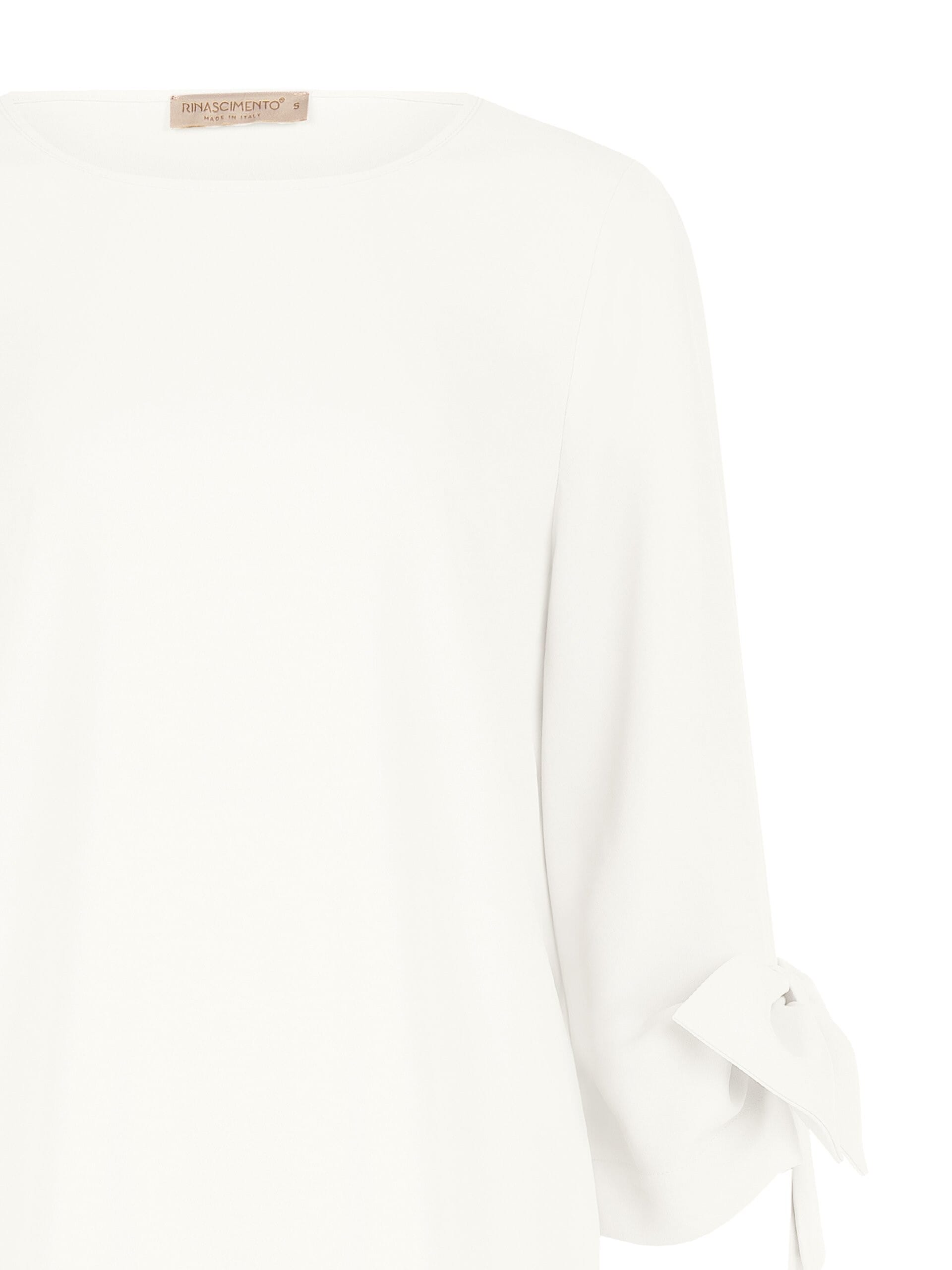 Blusa Ampia In Tessuto Fluido Con Maxi Fiocchi Sulle Maniche Rinascimento