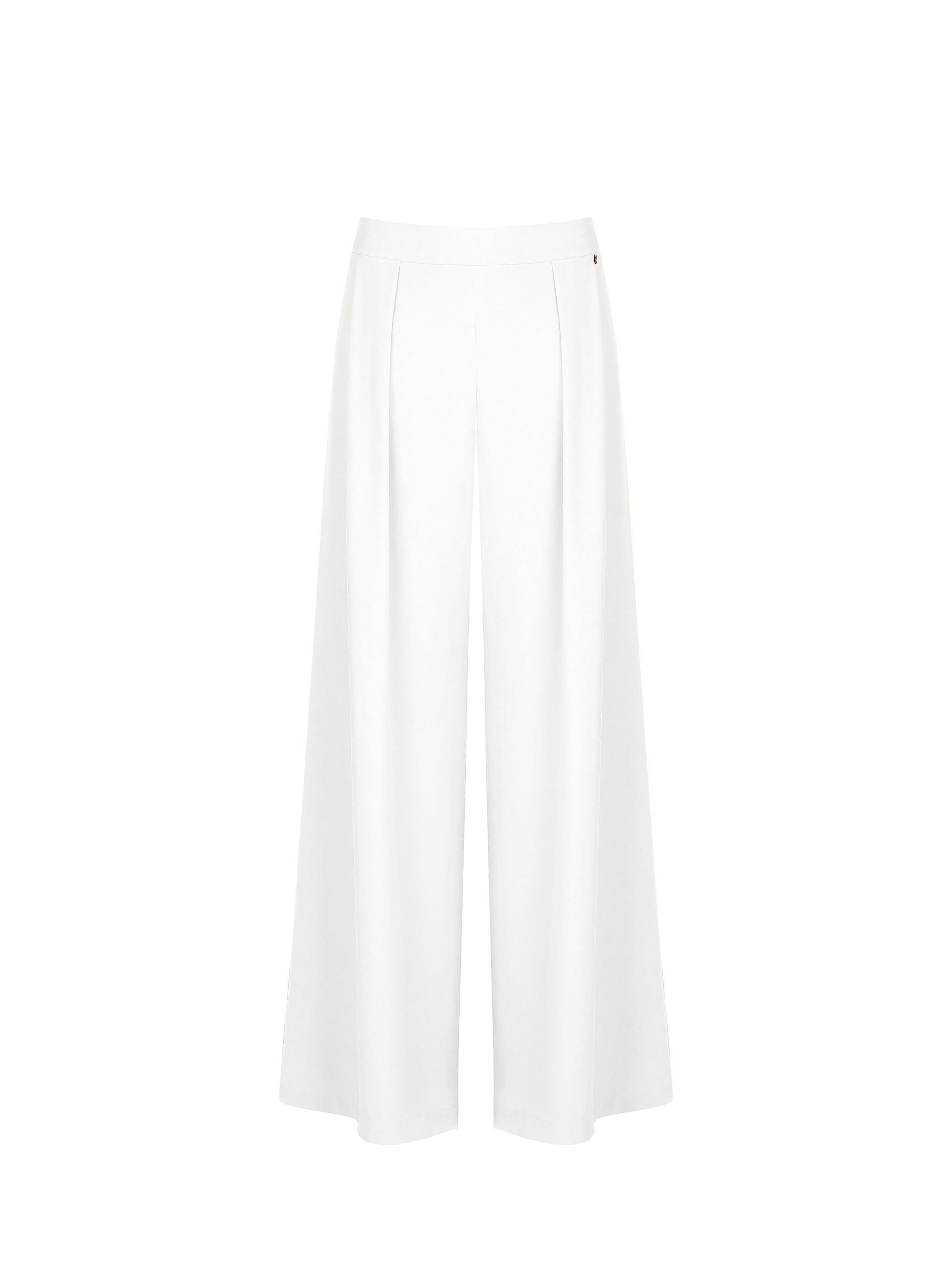 Fluid Fabric Palazzo Trousers With Pleats And Elastic Back Rinascimento