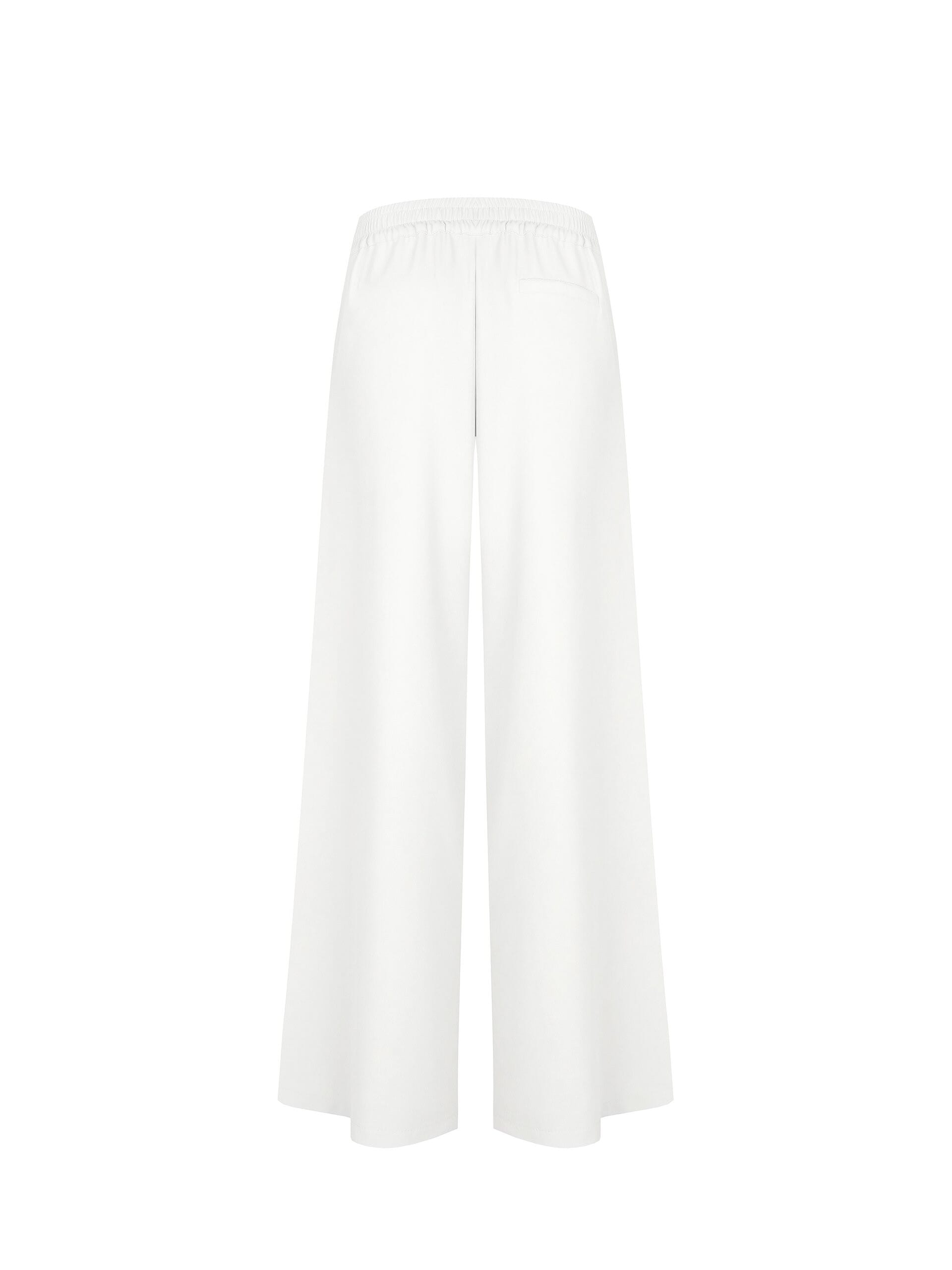 Fluid Fabric Palazzo Trousers With Pleats And Elastic Back Rinascimento