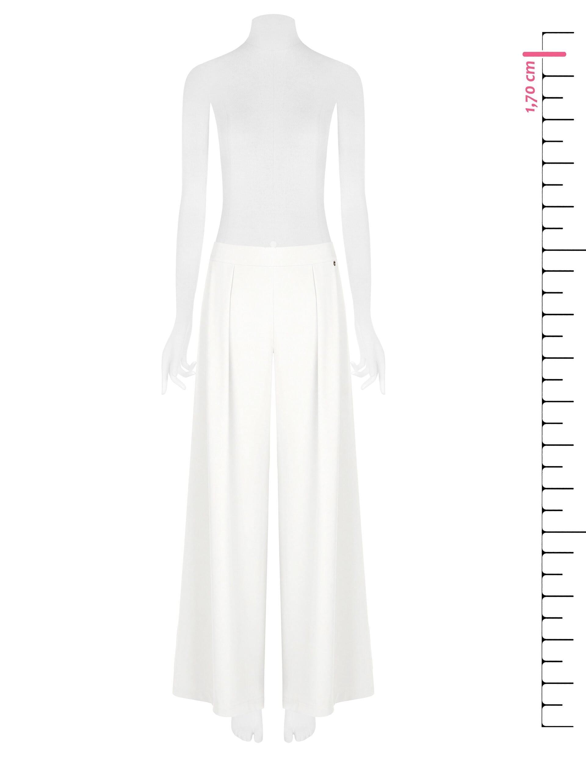 Fluid Fabric Palazzo Trousers With Pleats And Elastic Back Rinascimento