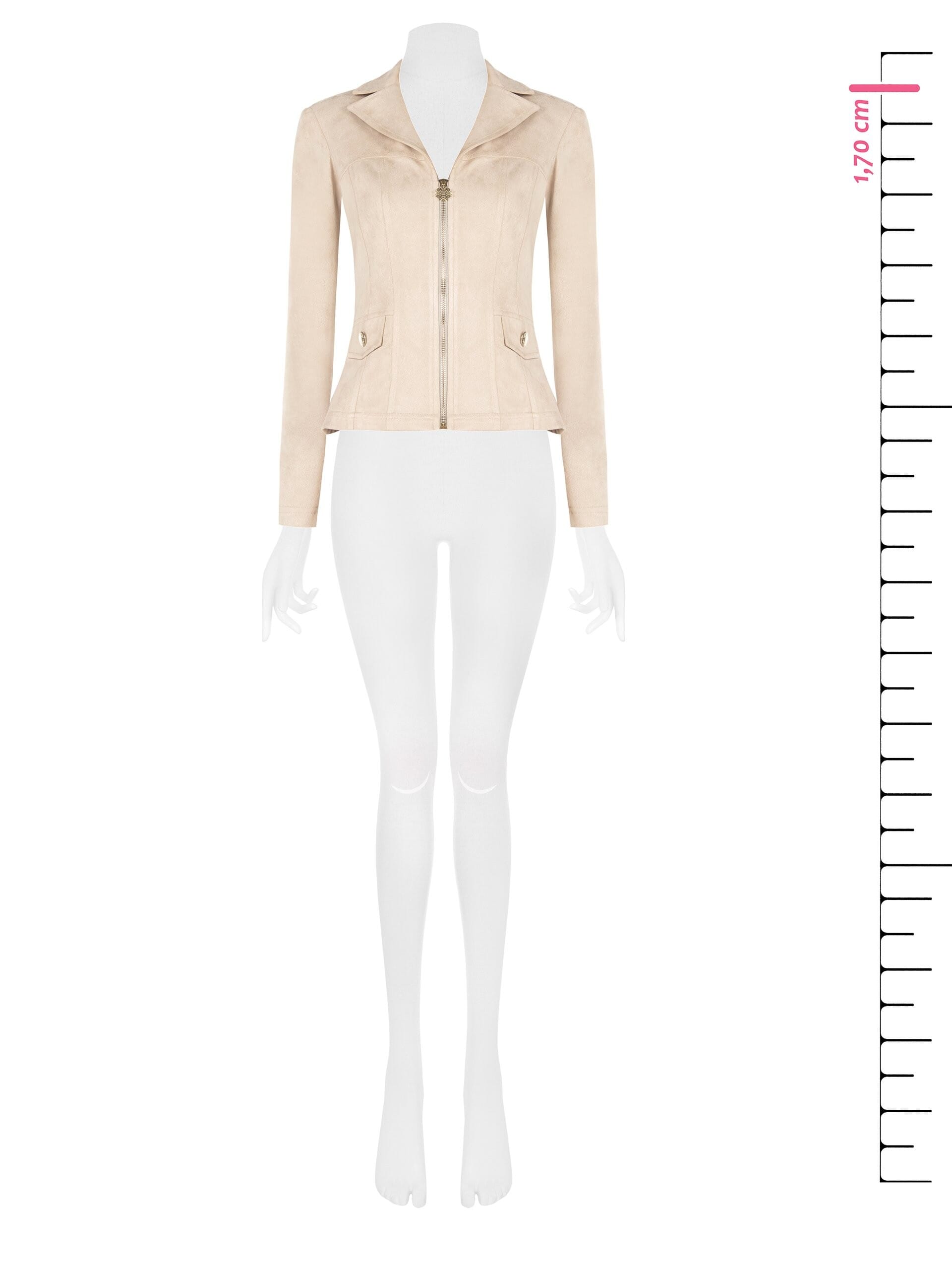 Rinascimento Faux Buckskin Jacket with Logo Zip