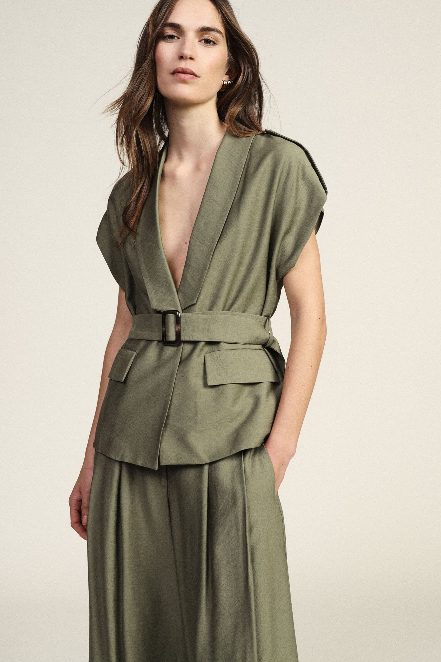 Gilet Con Cintura E Tasche Dixie