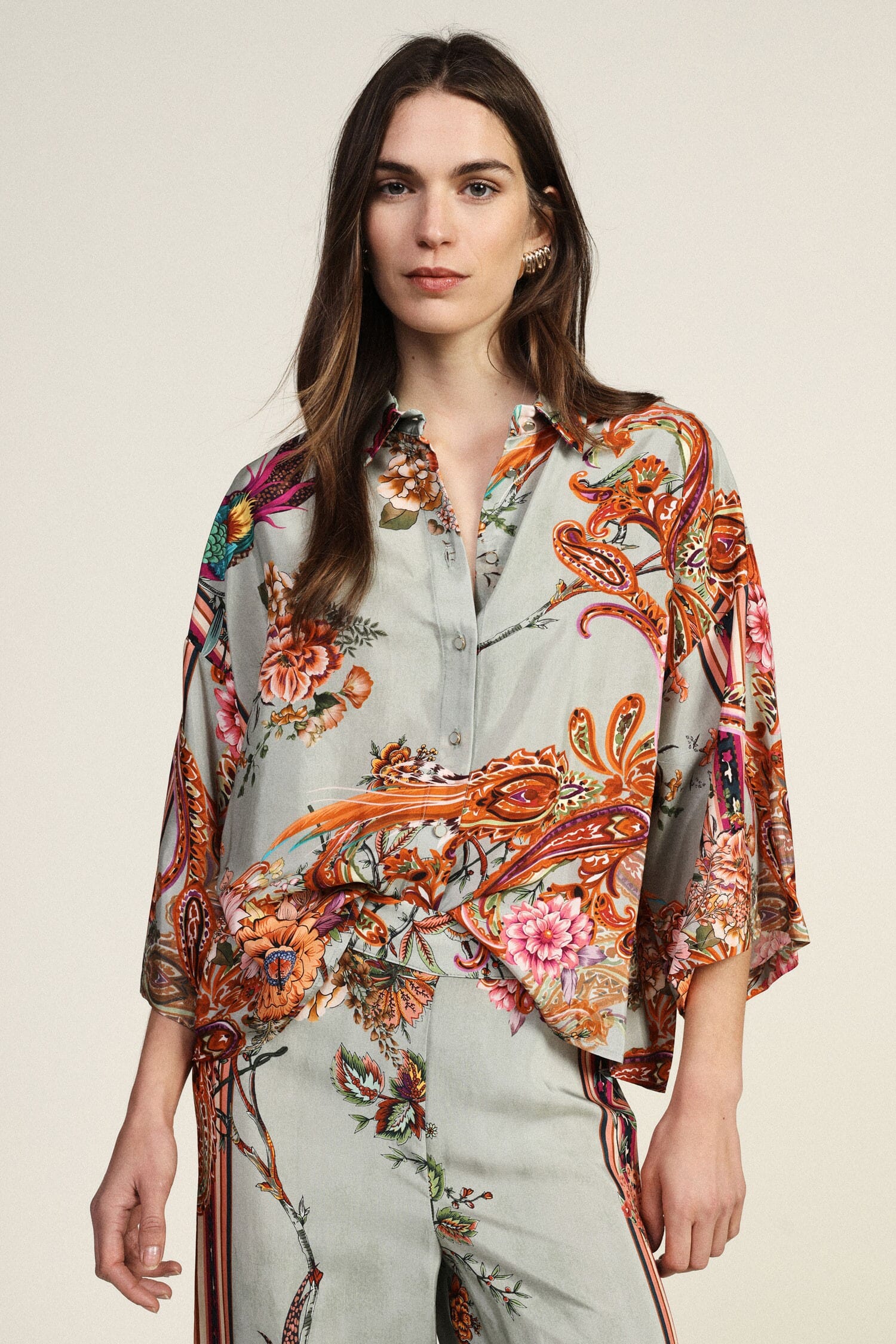 Camicia Con Stampa Floreale E Ampia Vestibilità Dixie