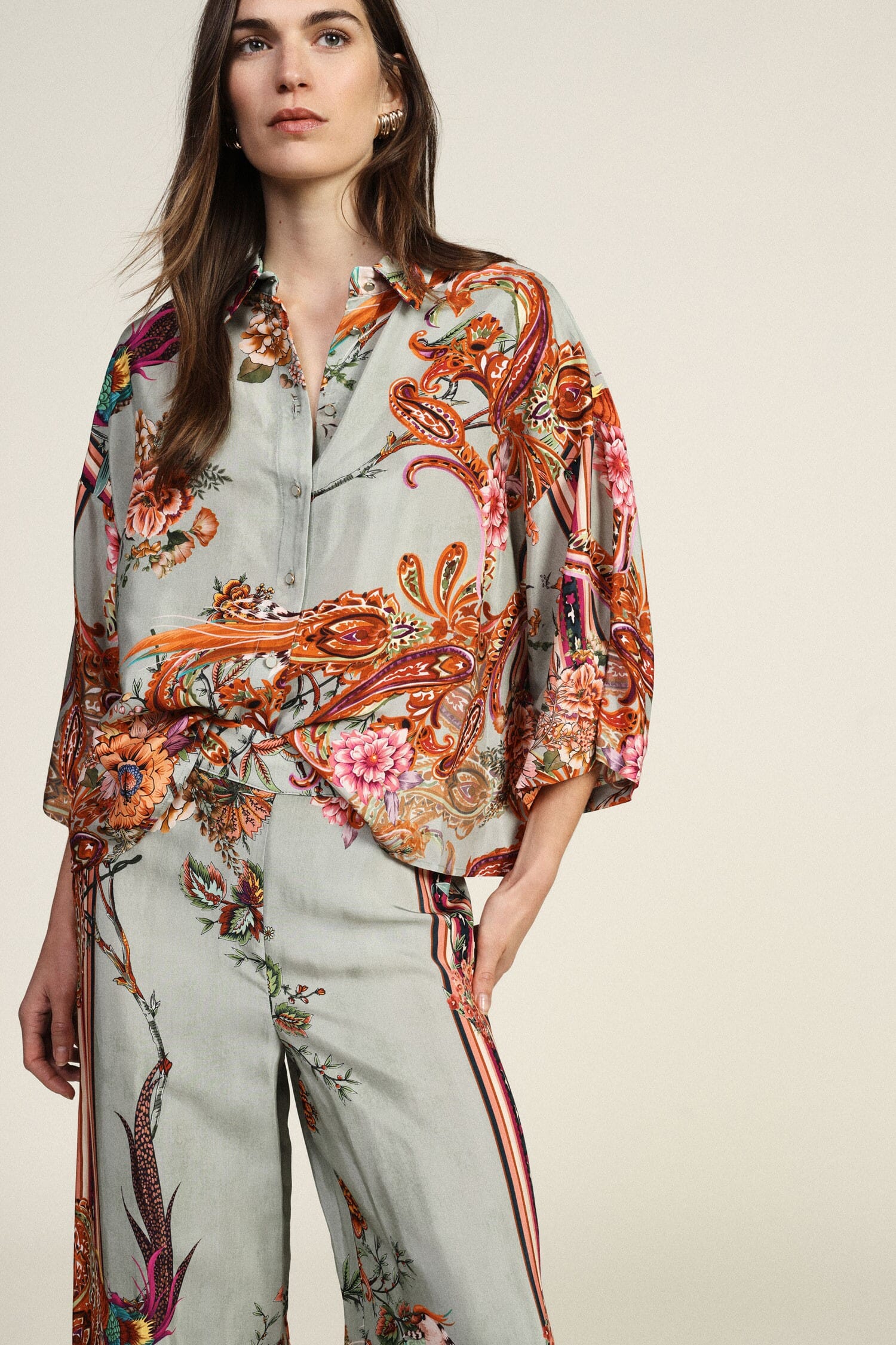 Camicia Con Stampa Floreale E Ampia Vestibilità Dixie