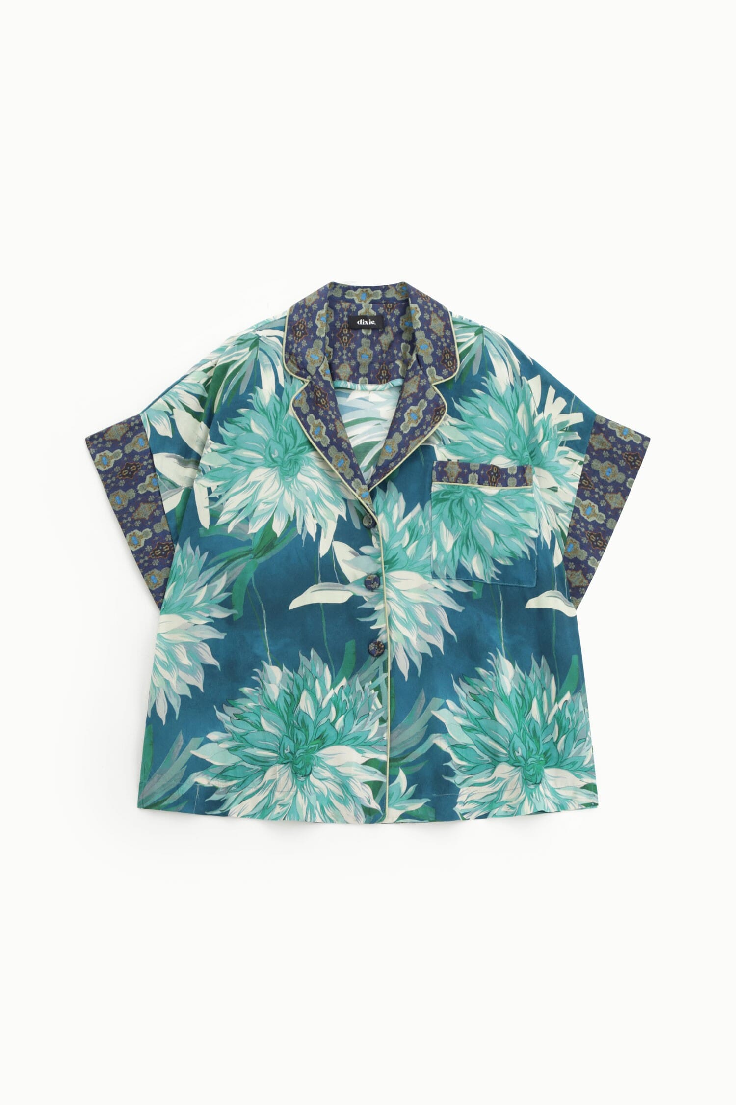 Shirt With Floral Pattern And Dixie Pocket