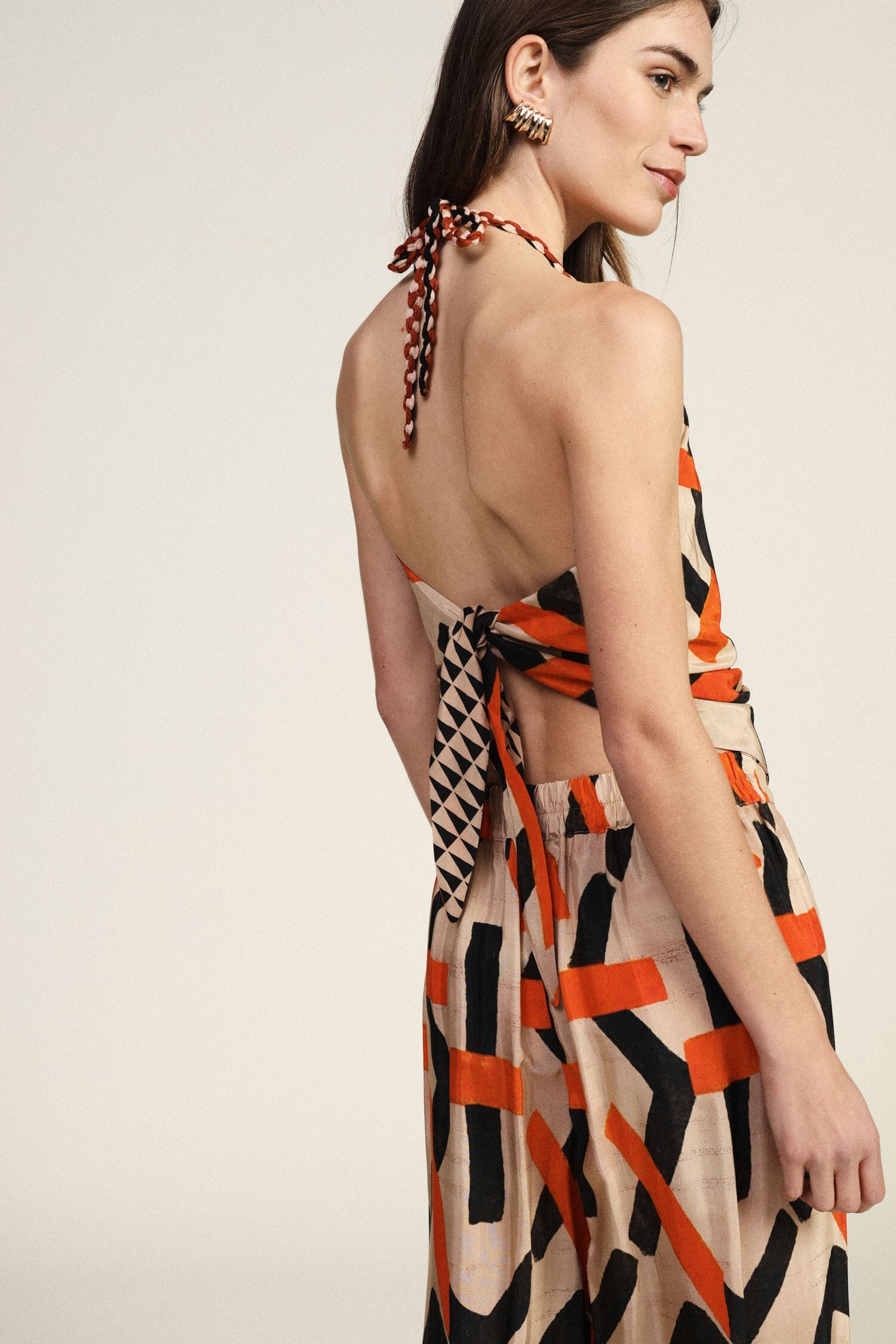 Top Con Scollo Allacciato E Motivo Geometrico Dixie