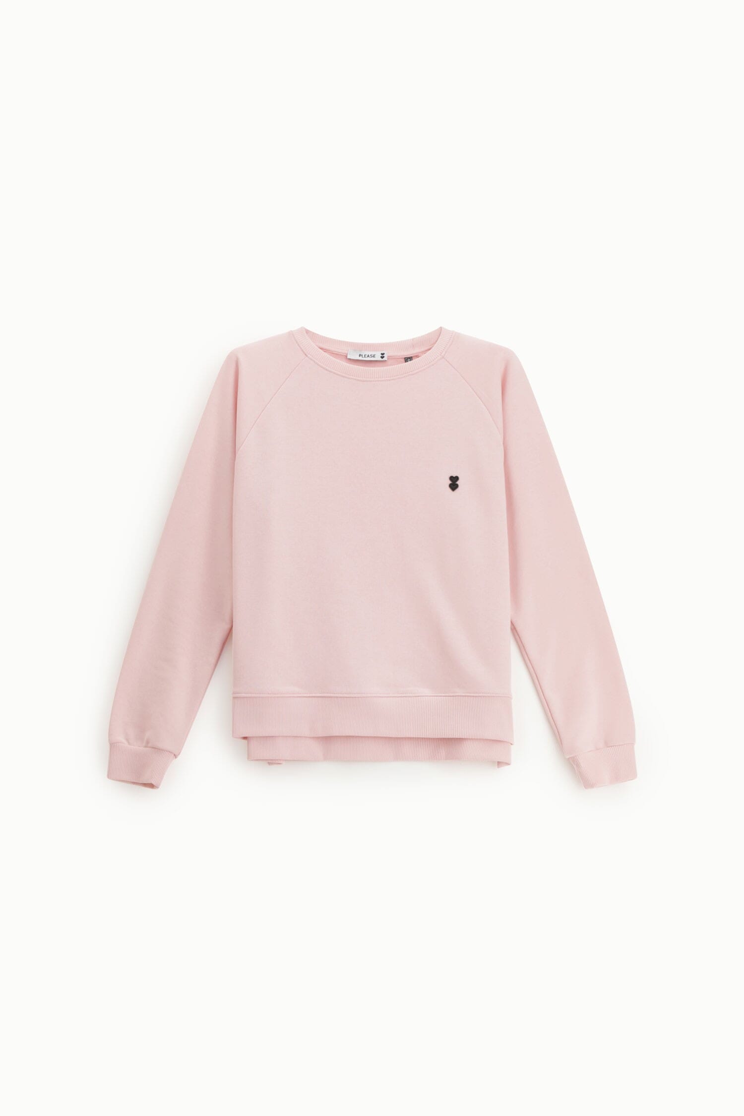 Crewneck Sweatshirt With Embroidered Heart Detail Please