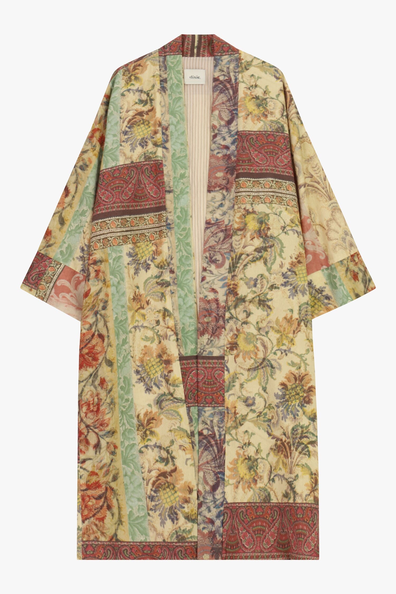 Dixie Long Floral Patchwork Fantasy Duster Coat