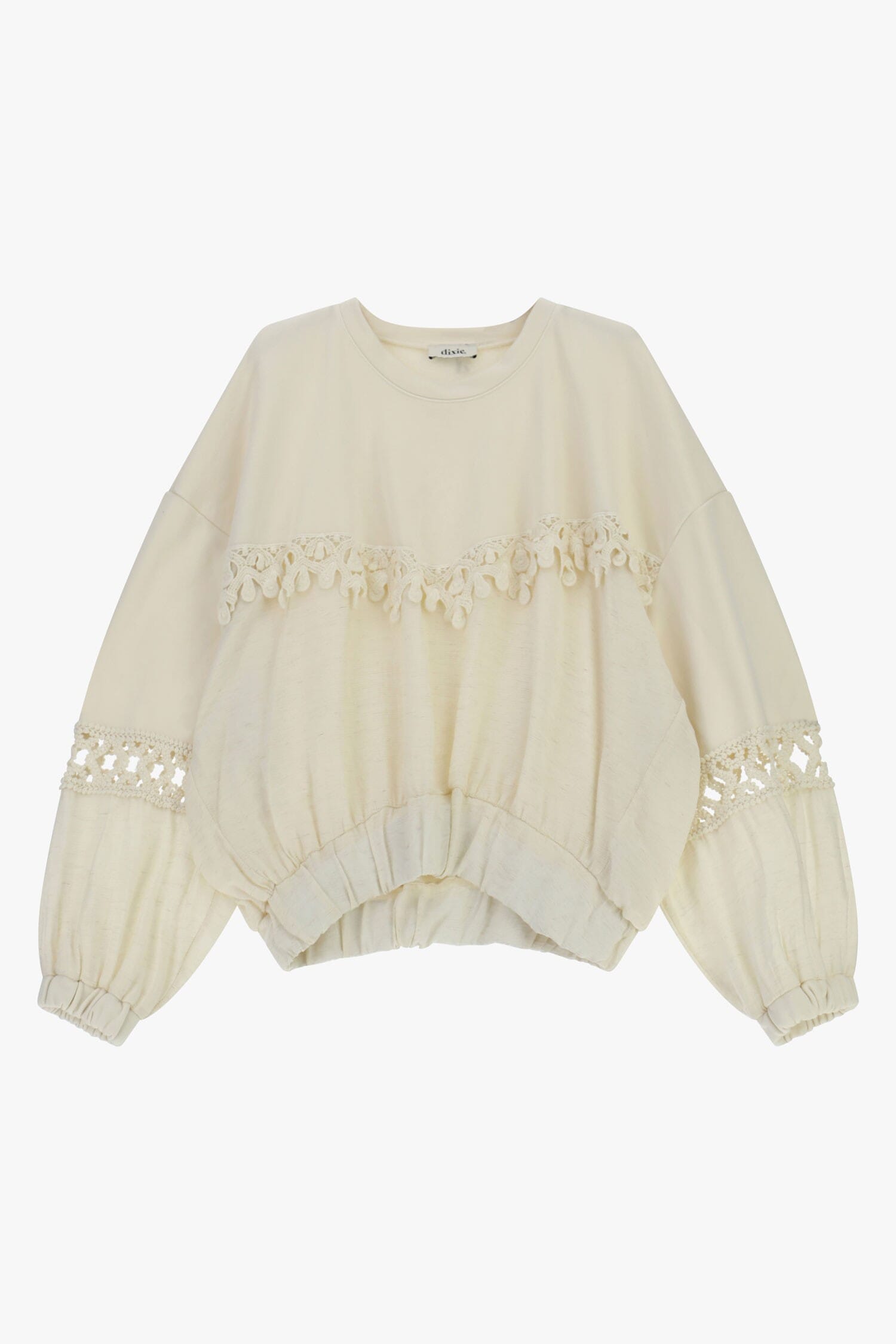 Wide Sweatshirt With Perforated Details And Embroidered Inserts Dixie