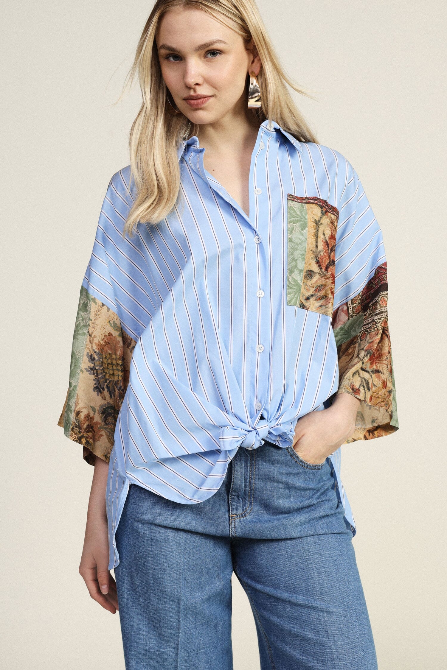 Dixie Knot And Patchwork Shirt