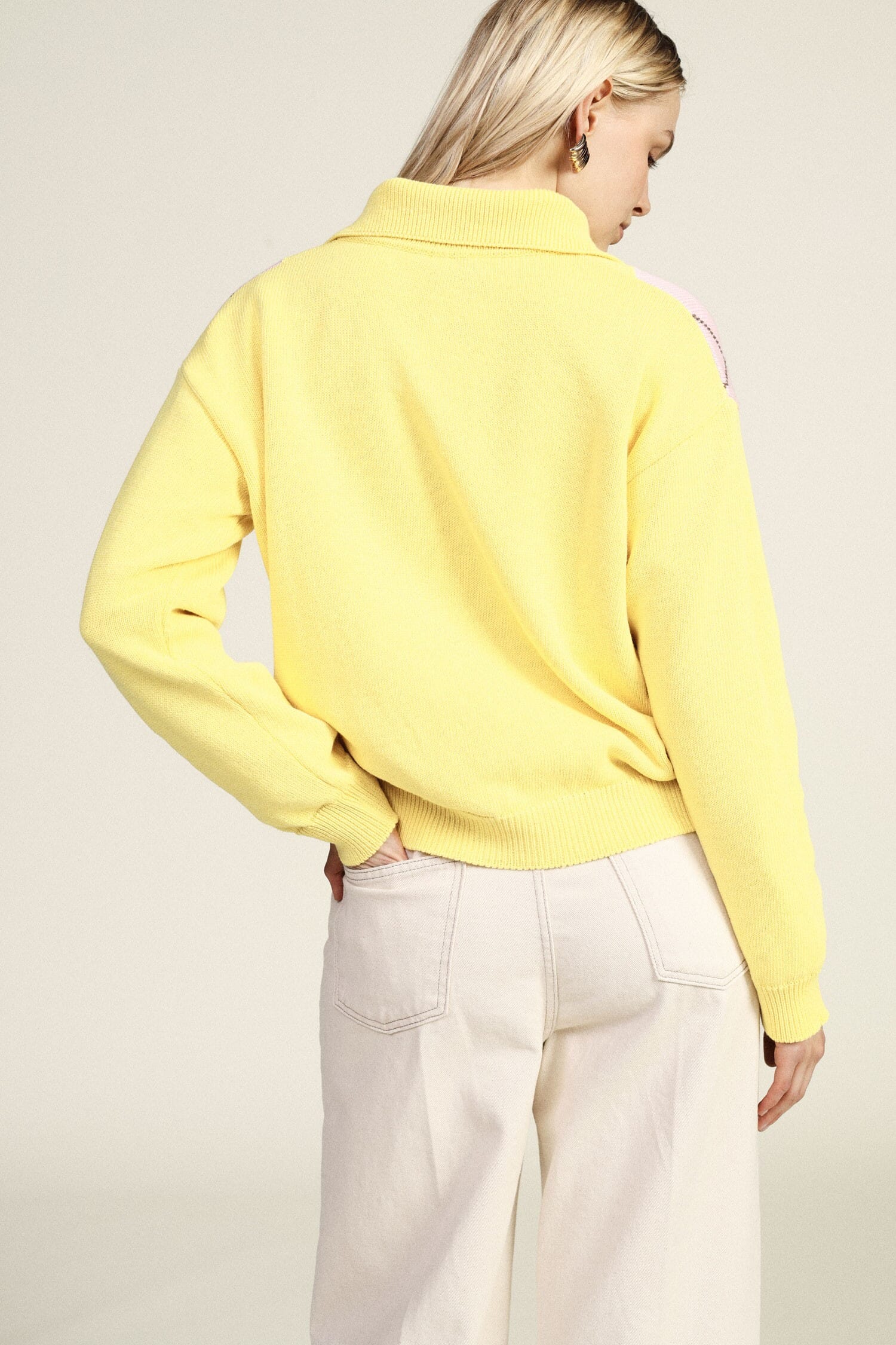 Rhombus Sweater With Dixie Collar And Buttons