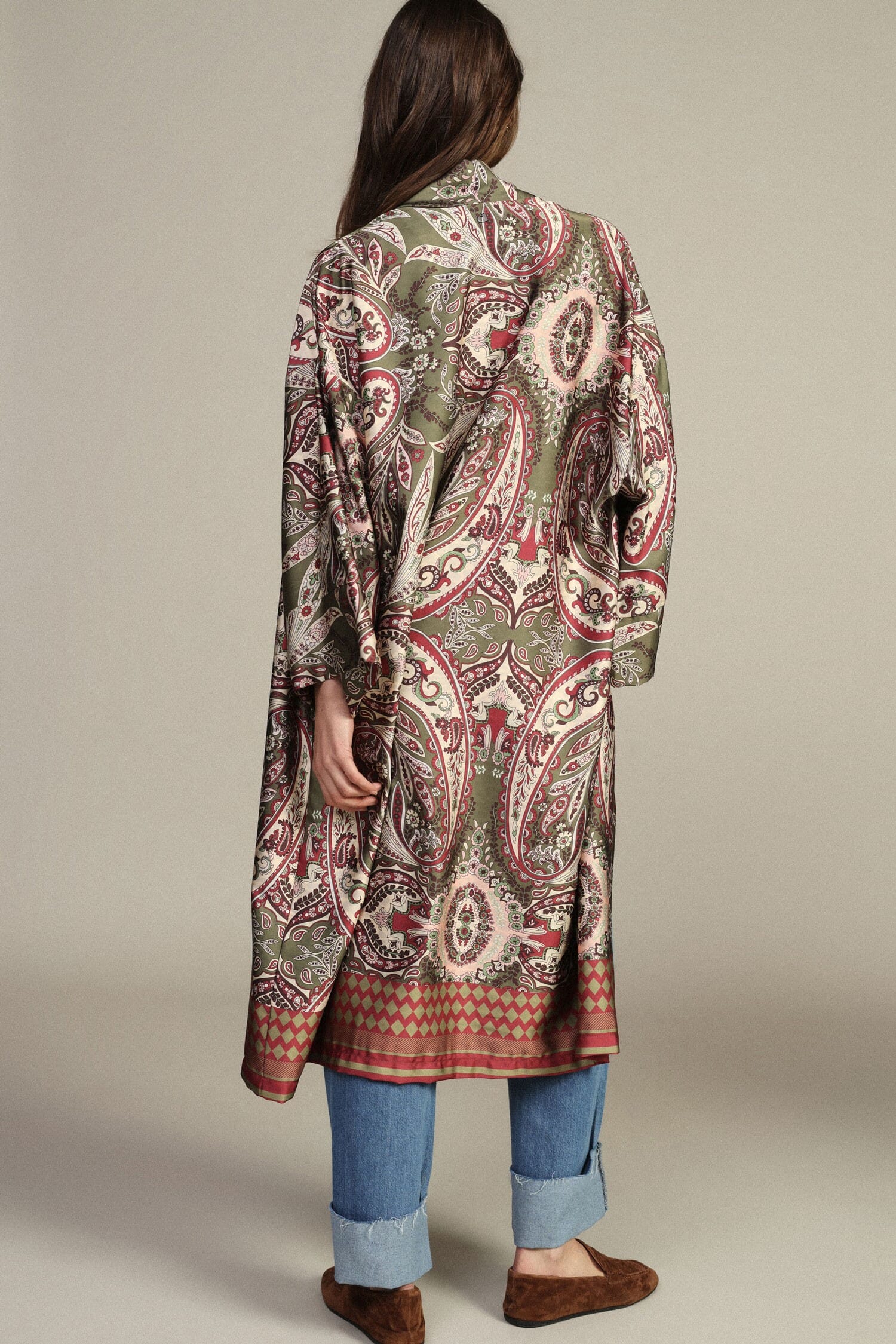 Veste-Shirt Dixie longue à motifs Paisley et animaux mélangés