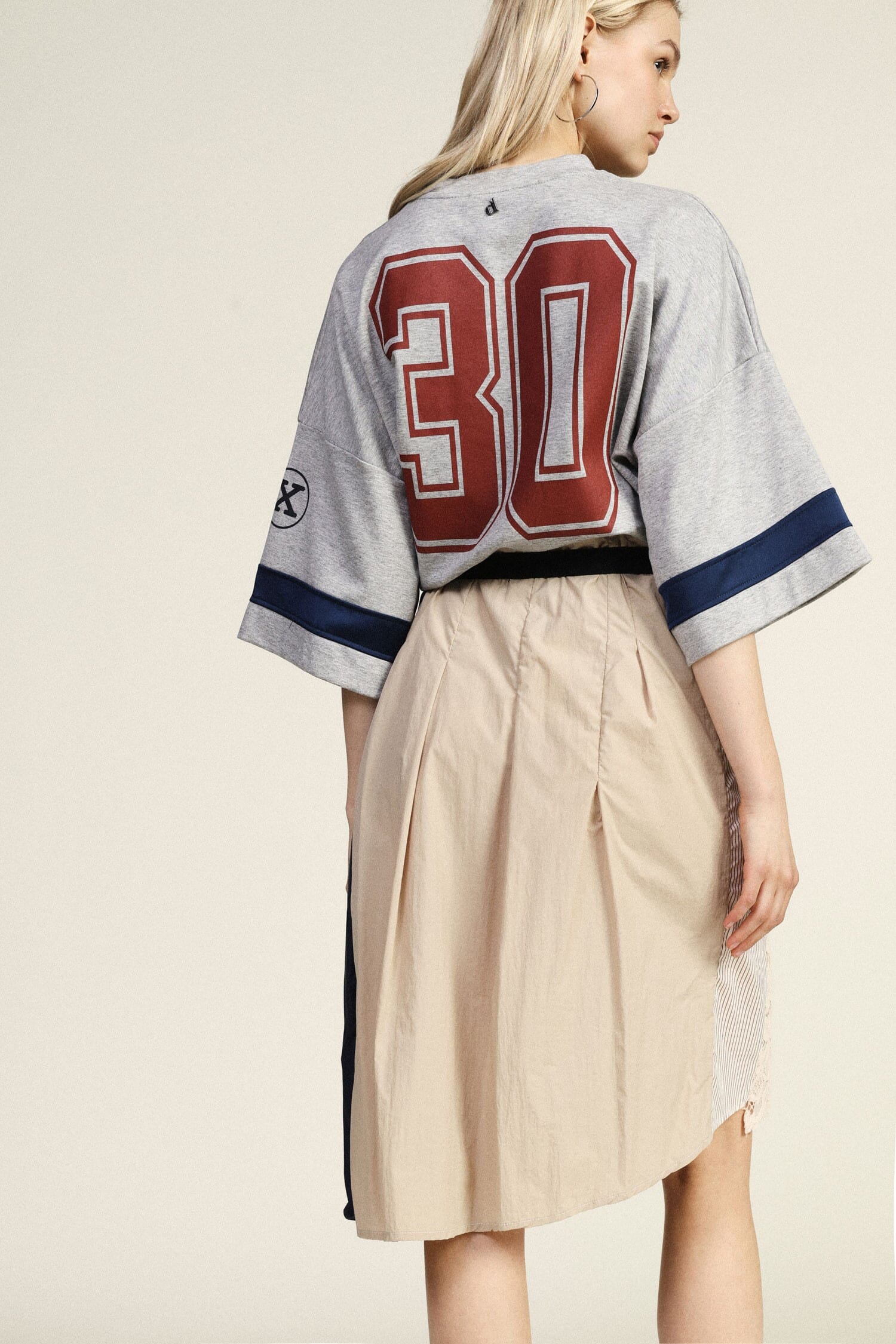 Patchwork Midi Skirt With Ruffles And Dixie Belt