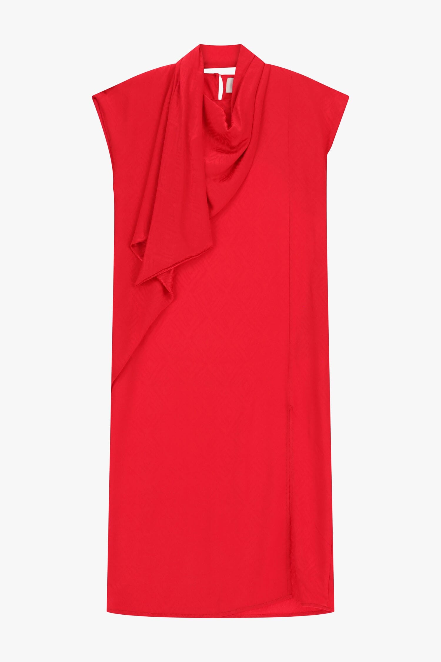 Midi Dress With Draped Collar And Geometric Pattern Dixie