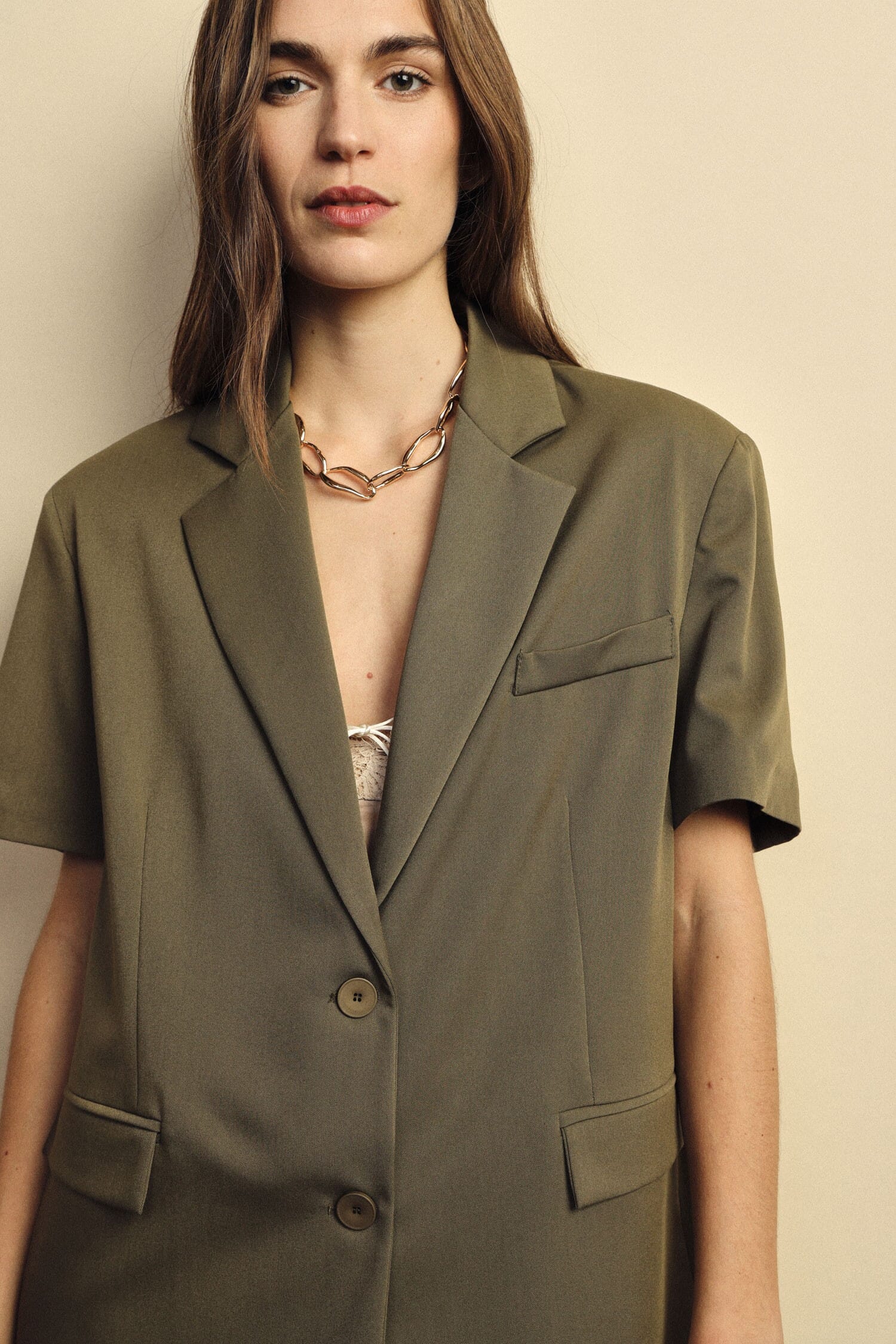 Blazer Maniche Corte Con Tasche A Filetto Dixie