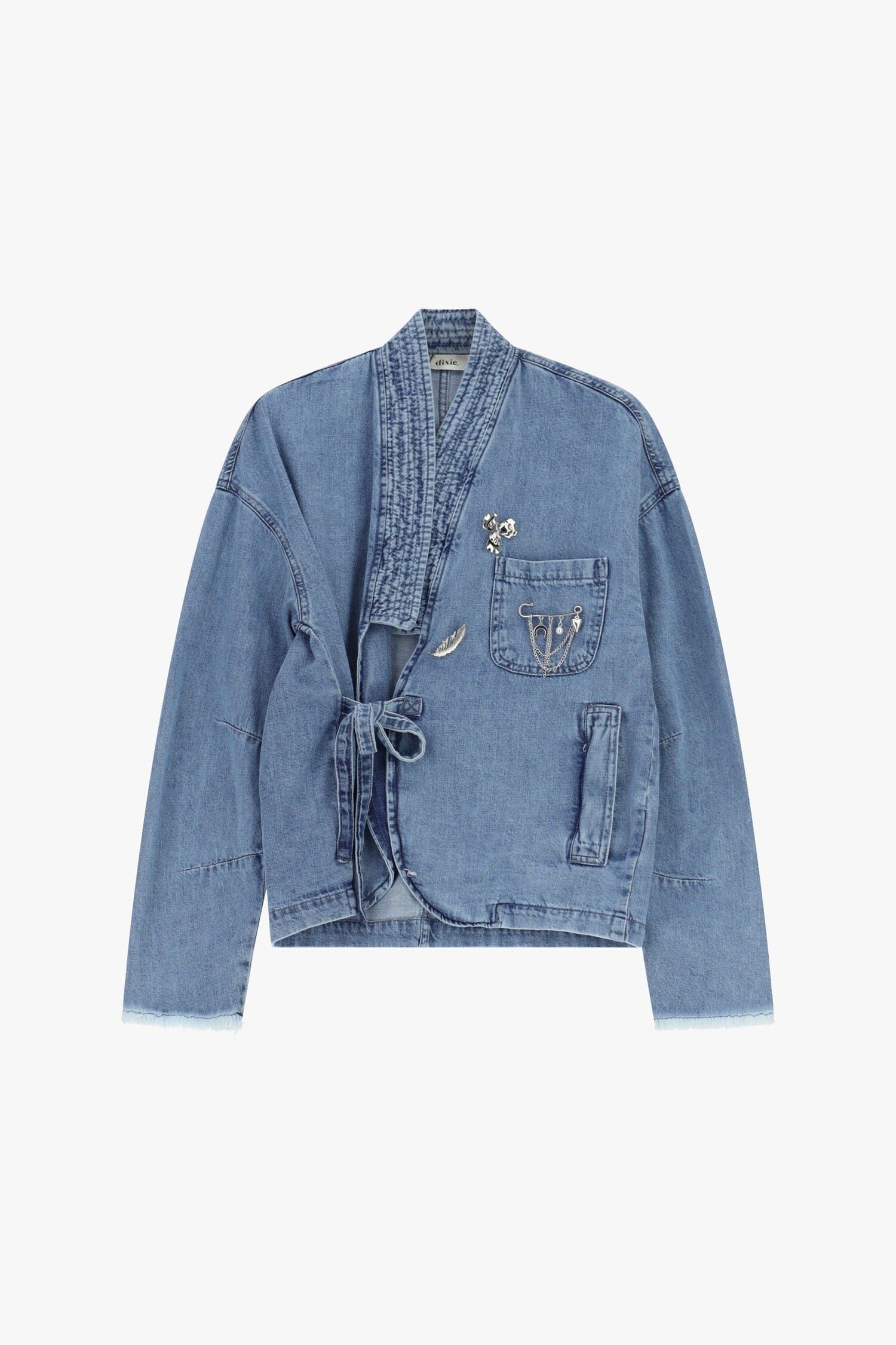 Denim Jacket Con Chiusura Incrociata E Taschino Dixie