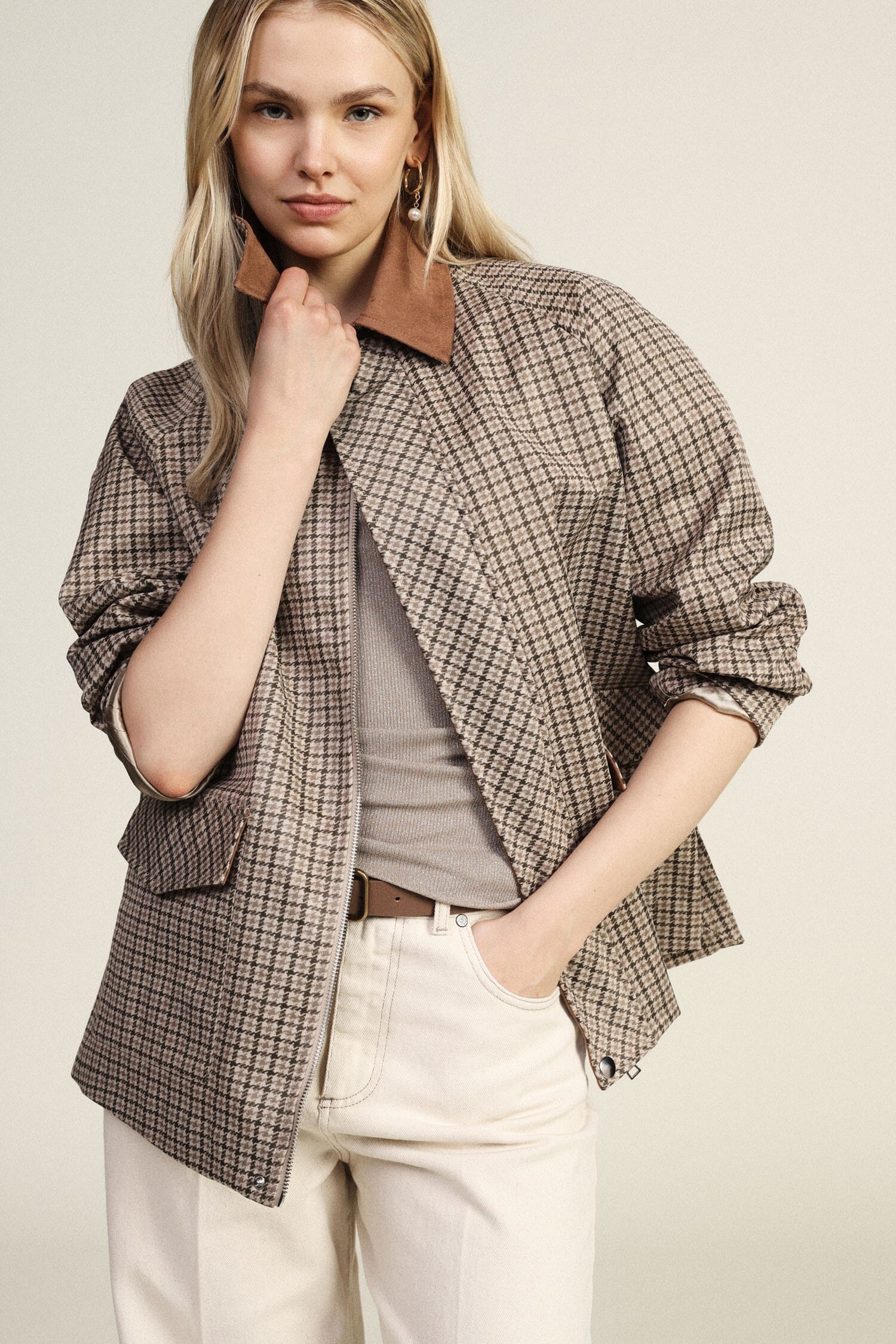 Giacca Camicia Con Motivo A Quadri E Tasche Frontali Dixie