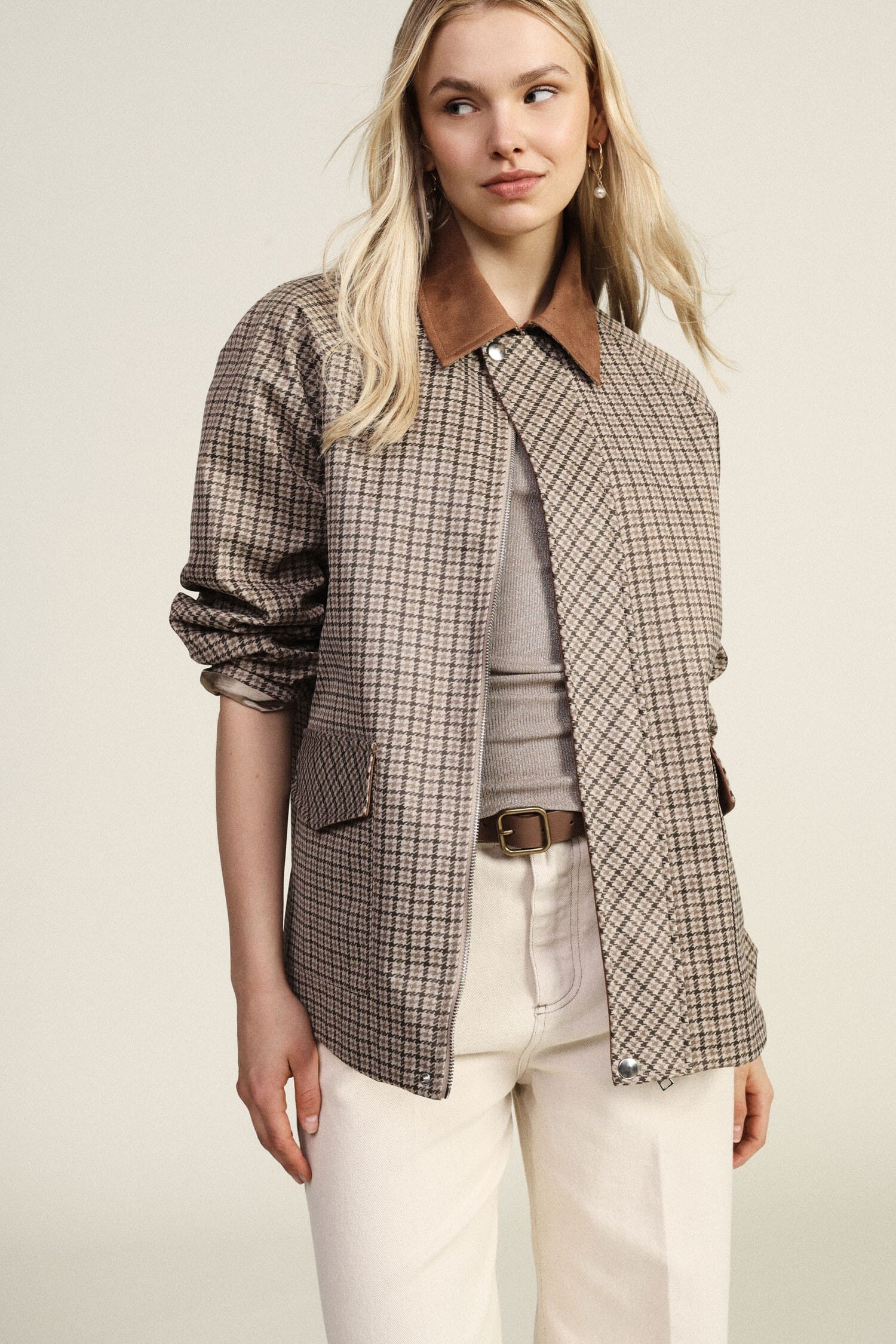 Giacca Camicia Con Motivo A Quadri E Tasche Frontali Dixie