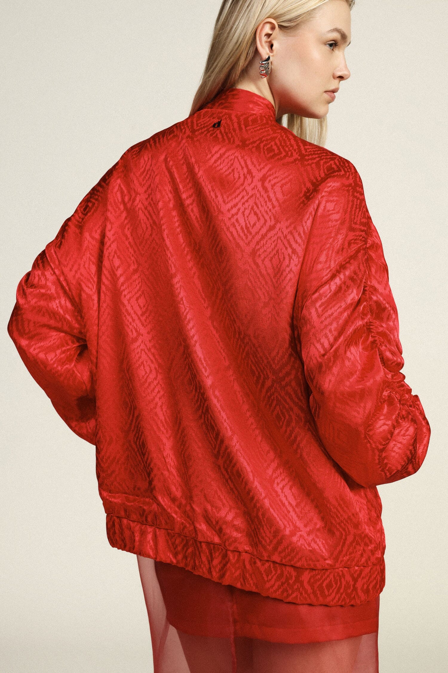 Blouson bombardier surdimensionné avec poches et fermeture à boutons-pression Dixie